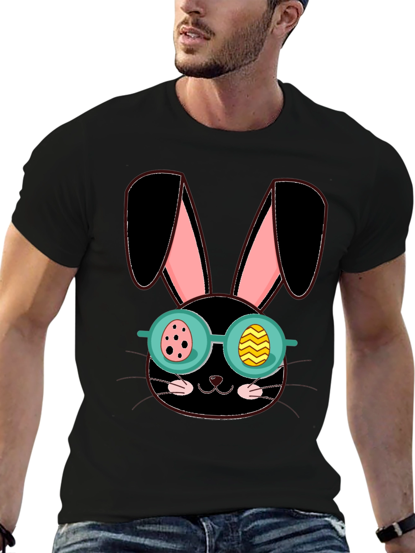 Easter Bunny T-Shirt with Egg Glasses