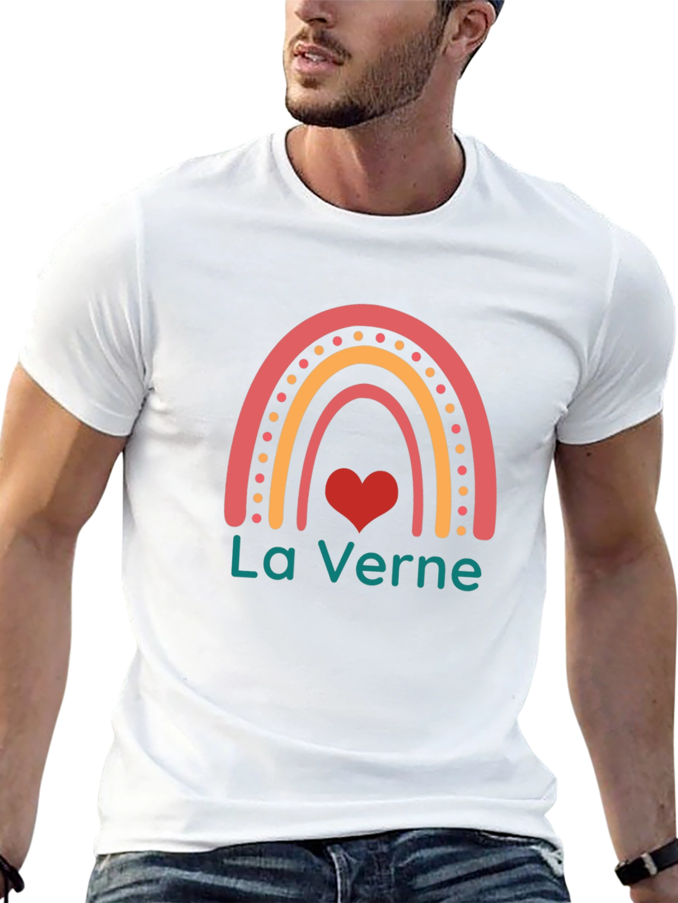 La Verne Rainbow Heart T-Shirt - Black
