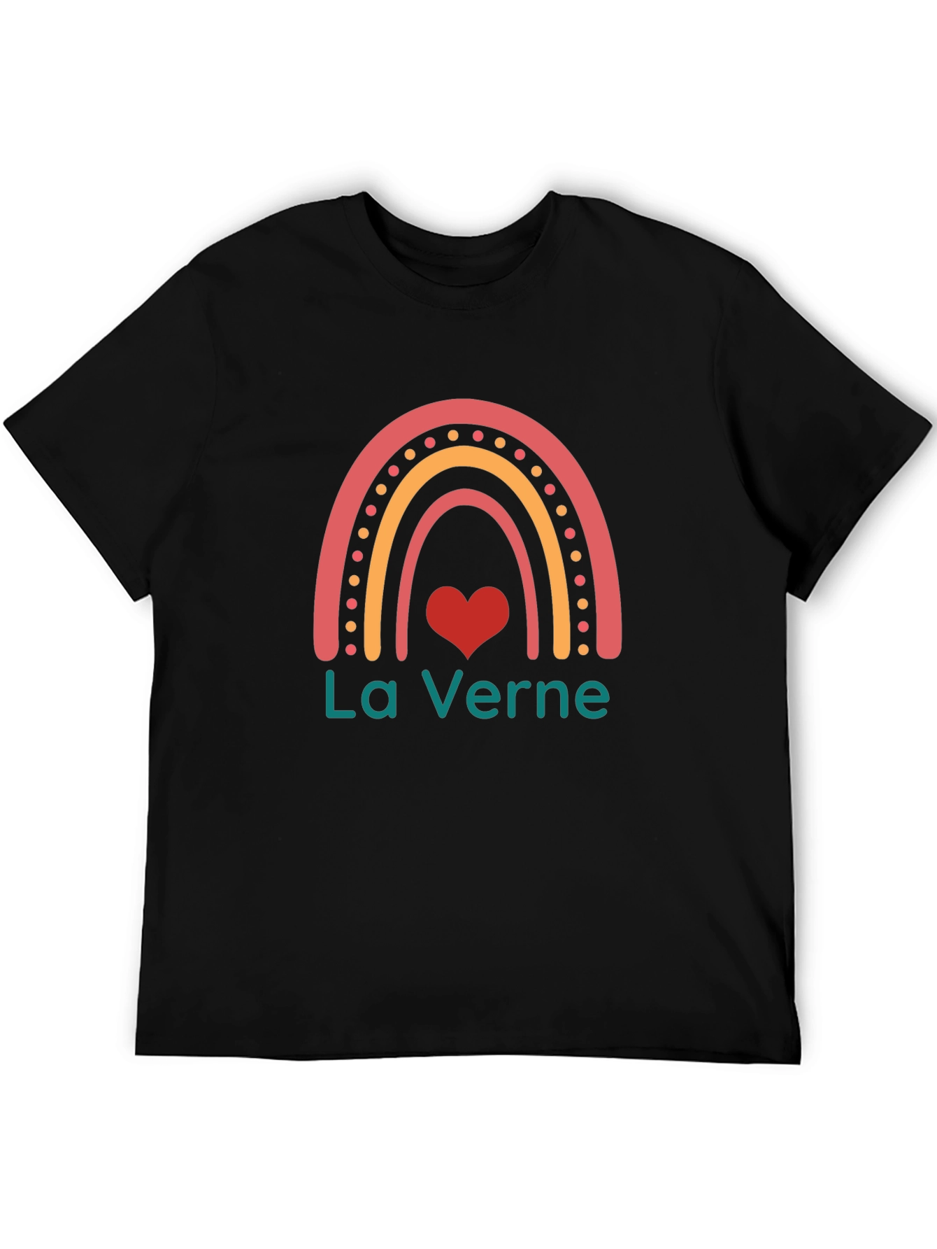 La Verne Rainbow Heart T-Shirt - Black