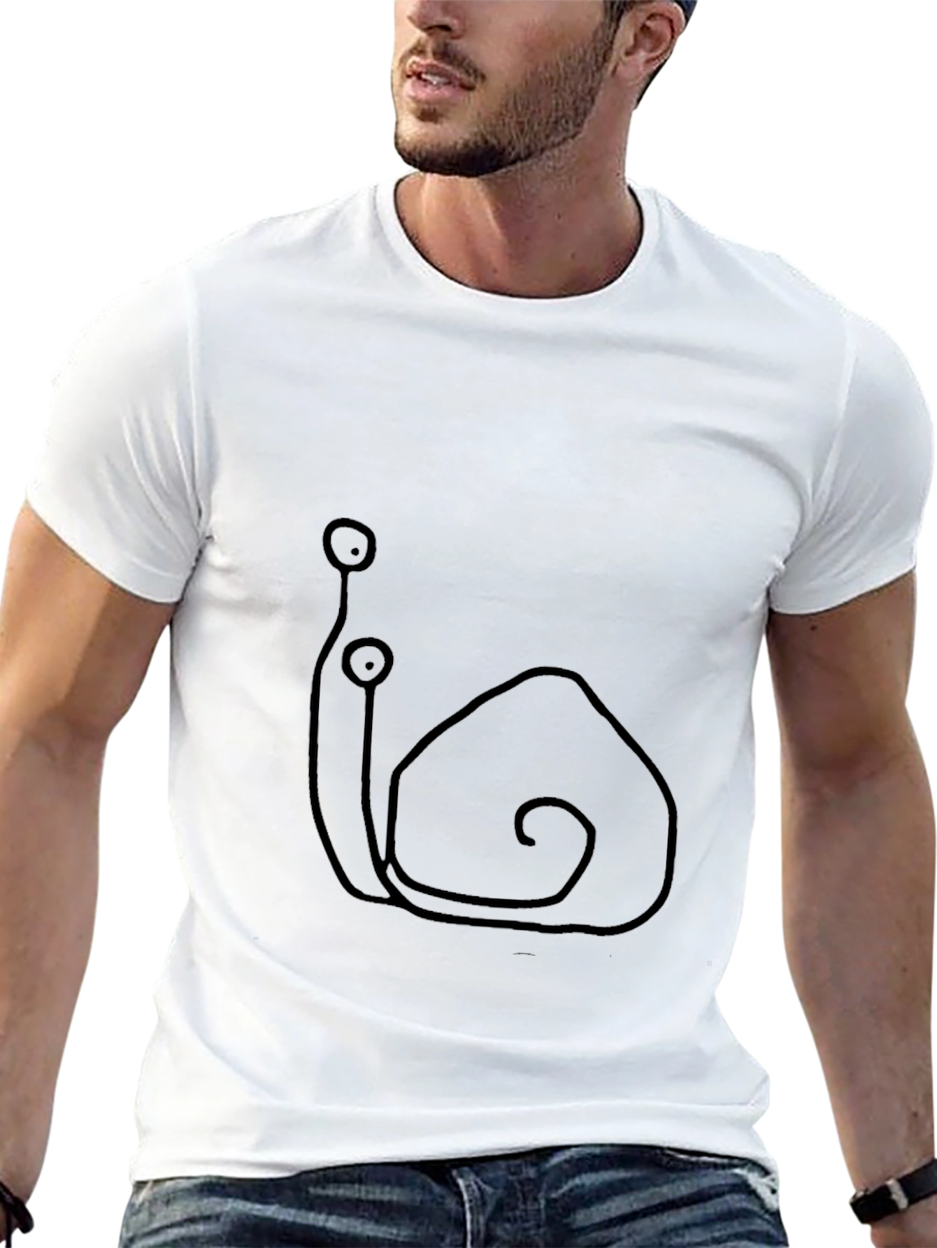 Snail Graphic Print Black T-Shirt