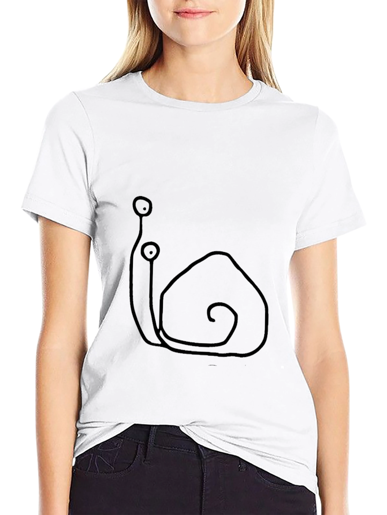 Snail Graphic Print Black T-Shirt