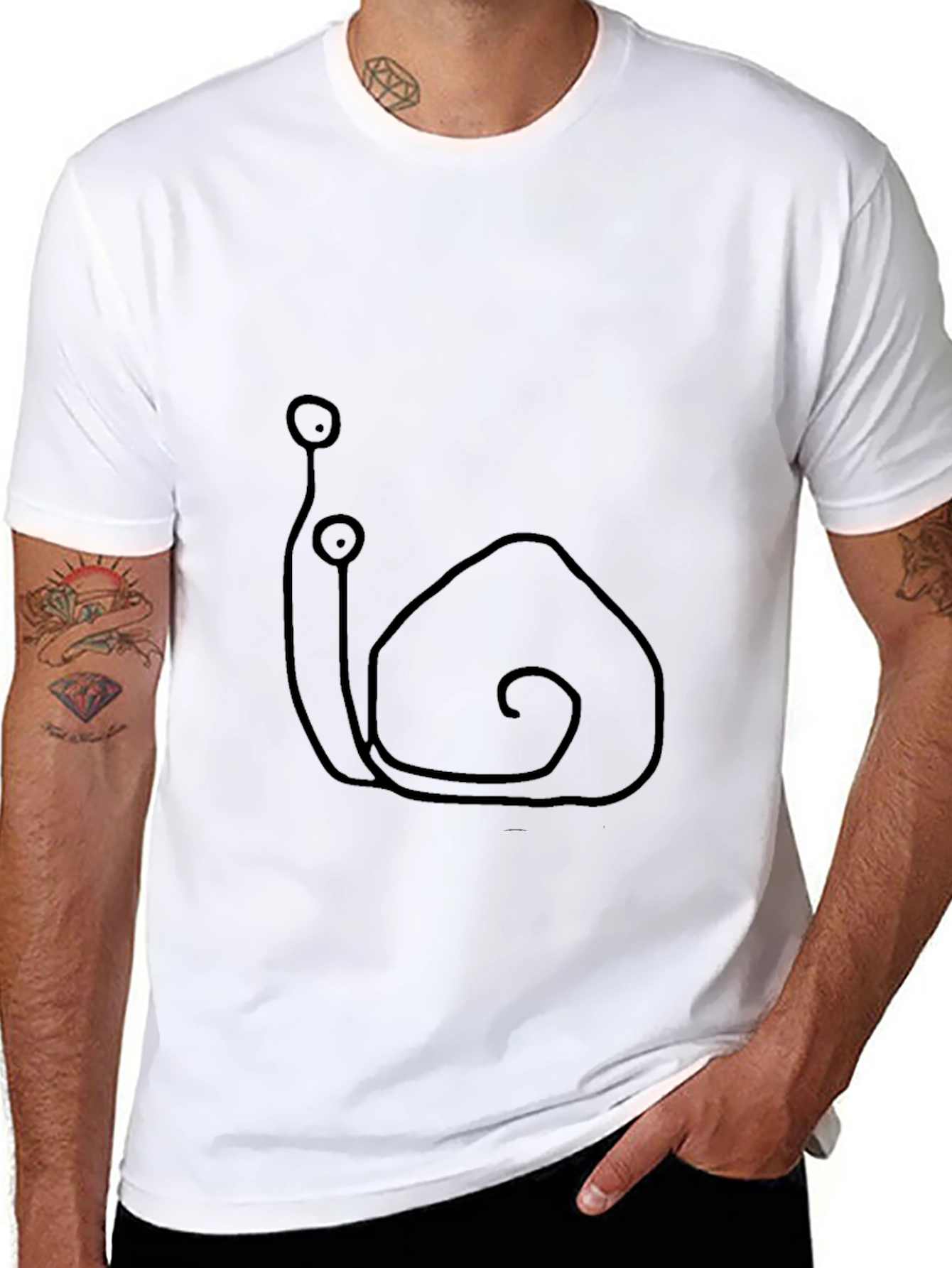 Snail Graphic Print Black T-Shirt