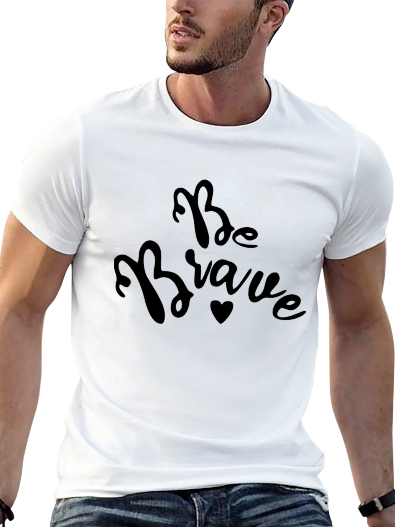 Be Brave Graphic Tee - Black Crewneck T-Shirt