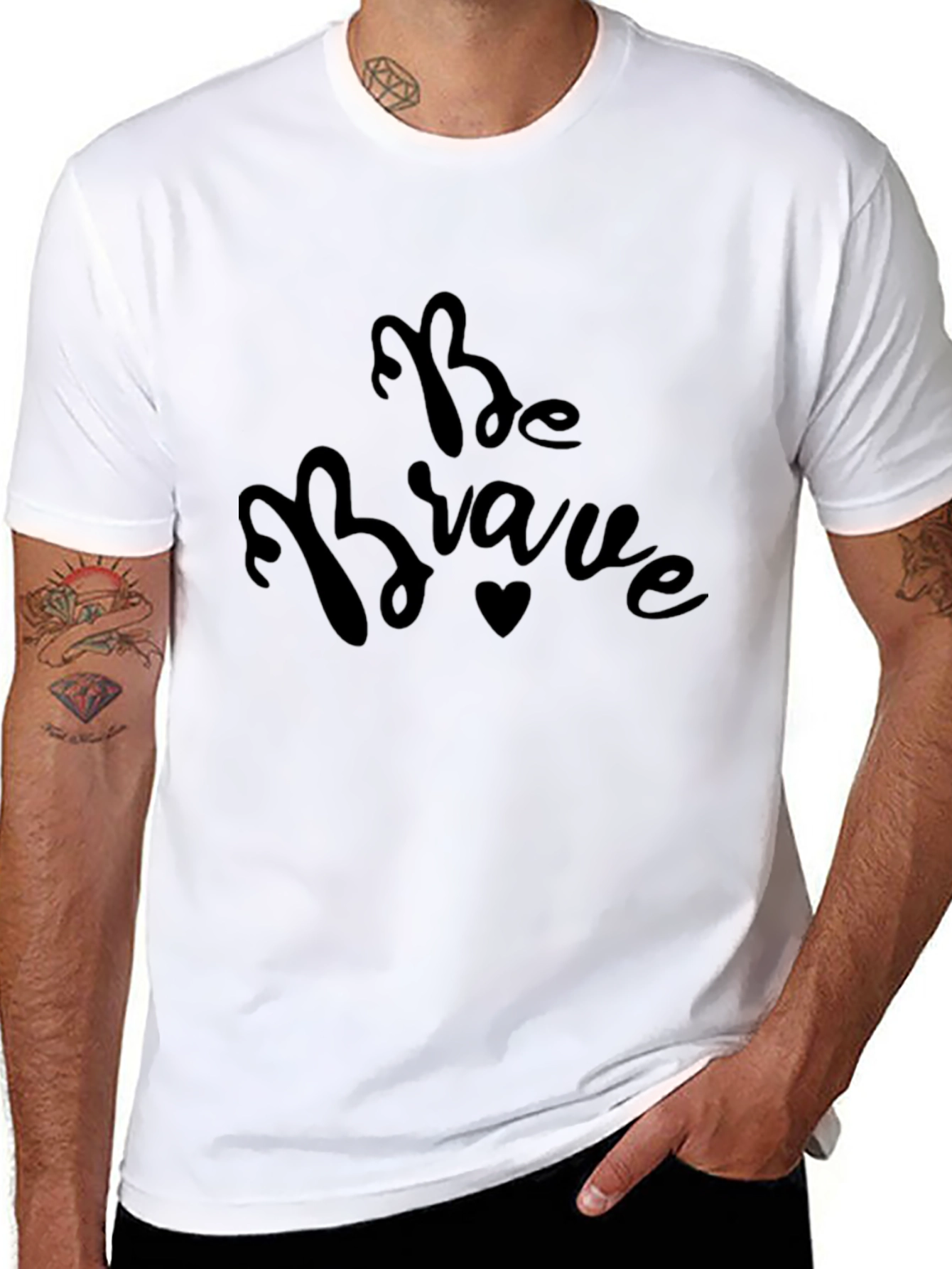 Be Brave Graphic Tee - Black Crewneck T-Shirt