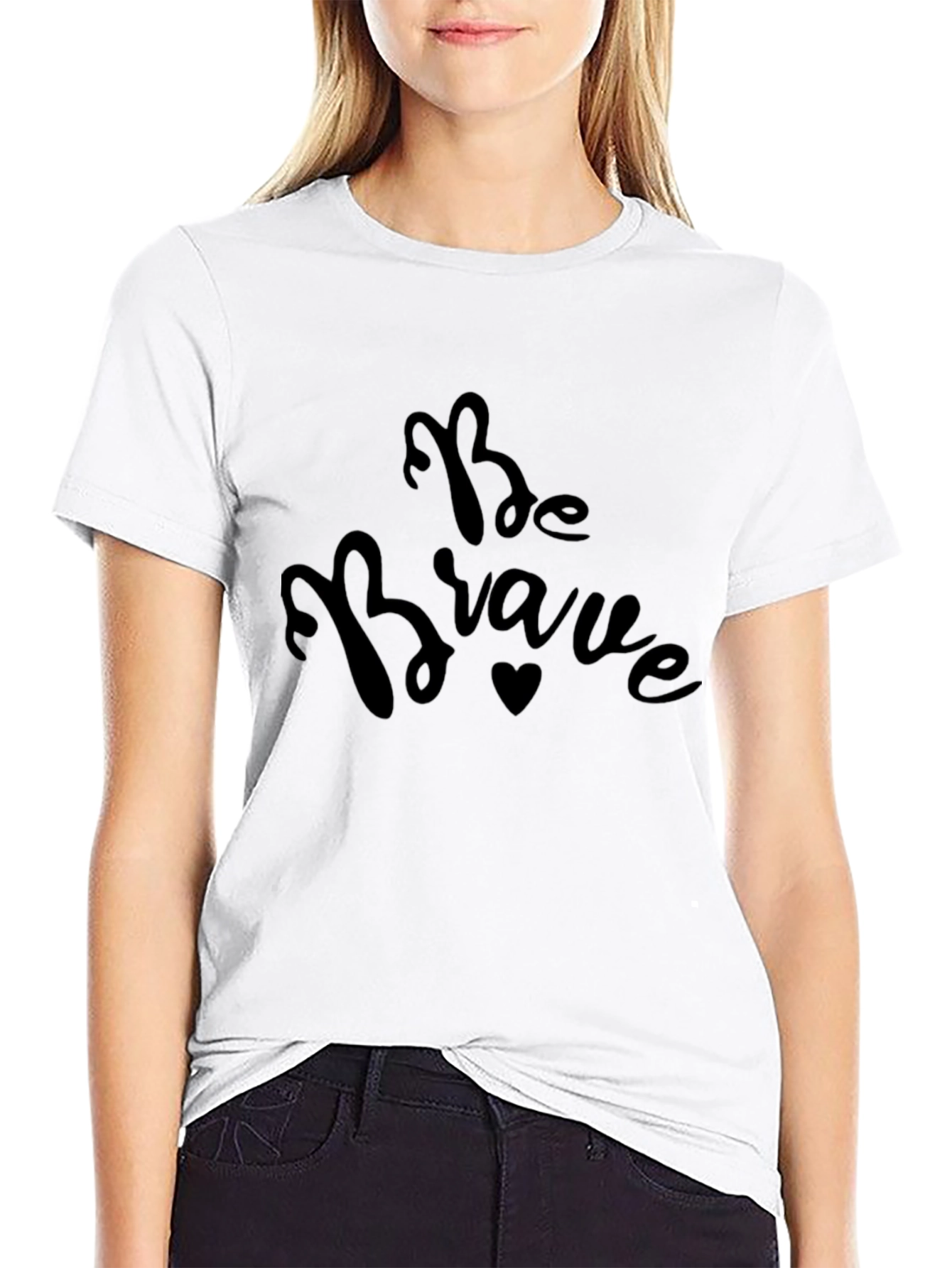 Be Brave Graphic Tee - Black Crewneck T-Shirt