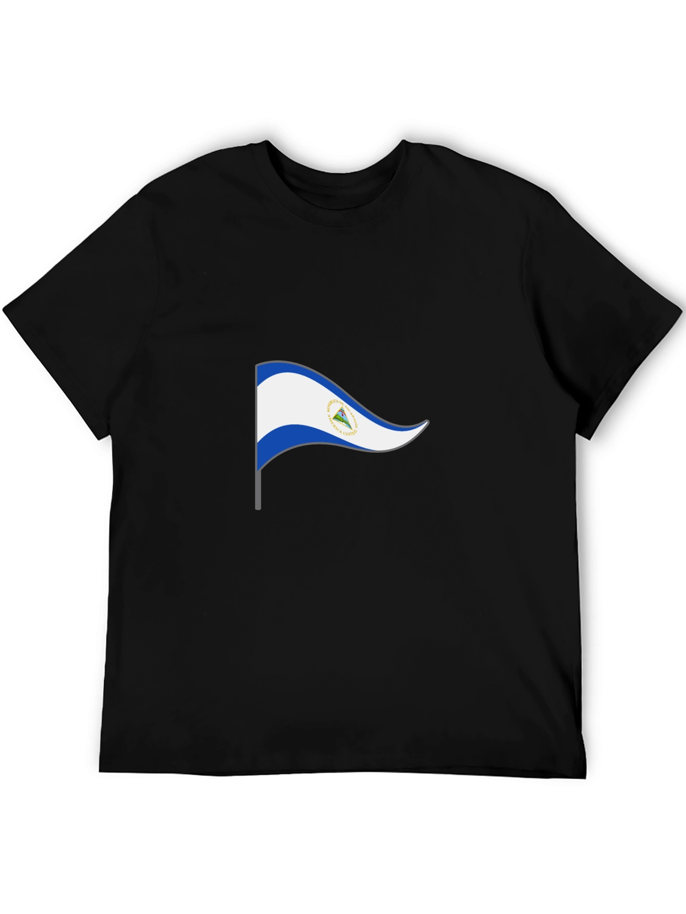 Nicaragua Flag Graphic Black T-Shirt
