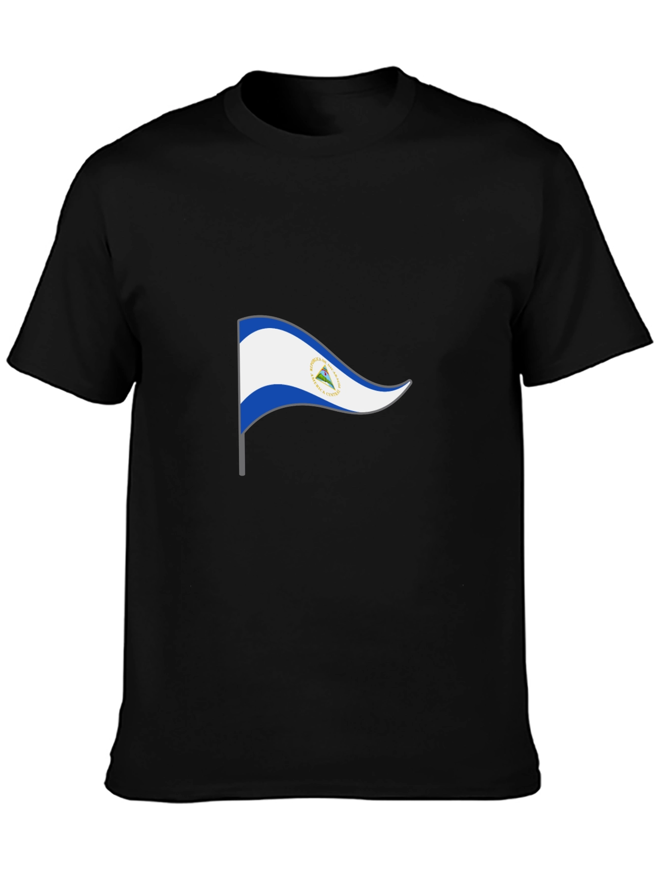 Nicaragua Flag Graphic Black T-Shirt