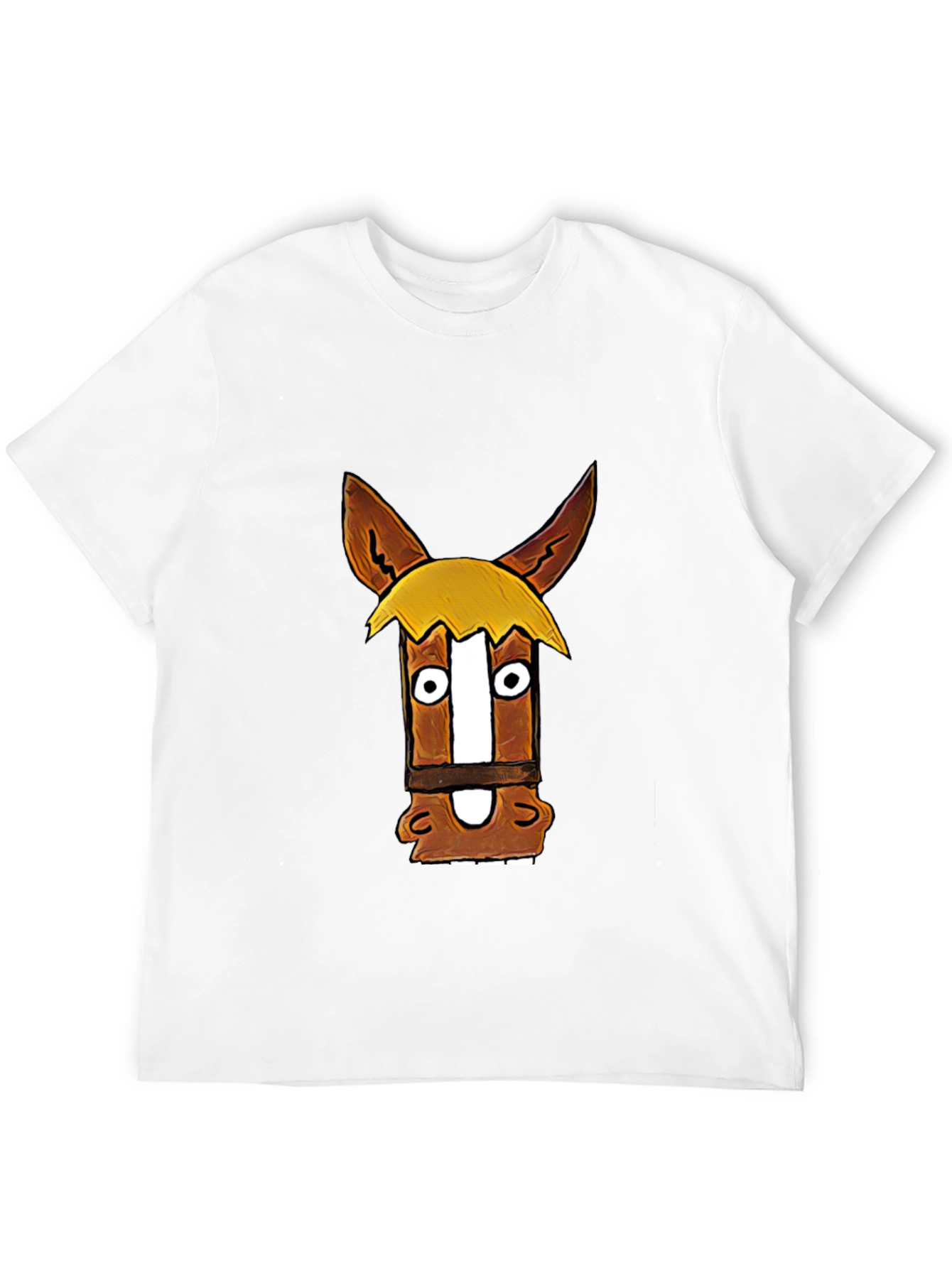 Funny Horse Graphic Black T-Shirt