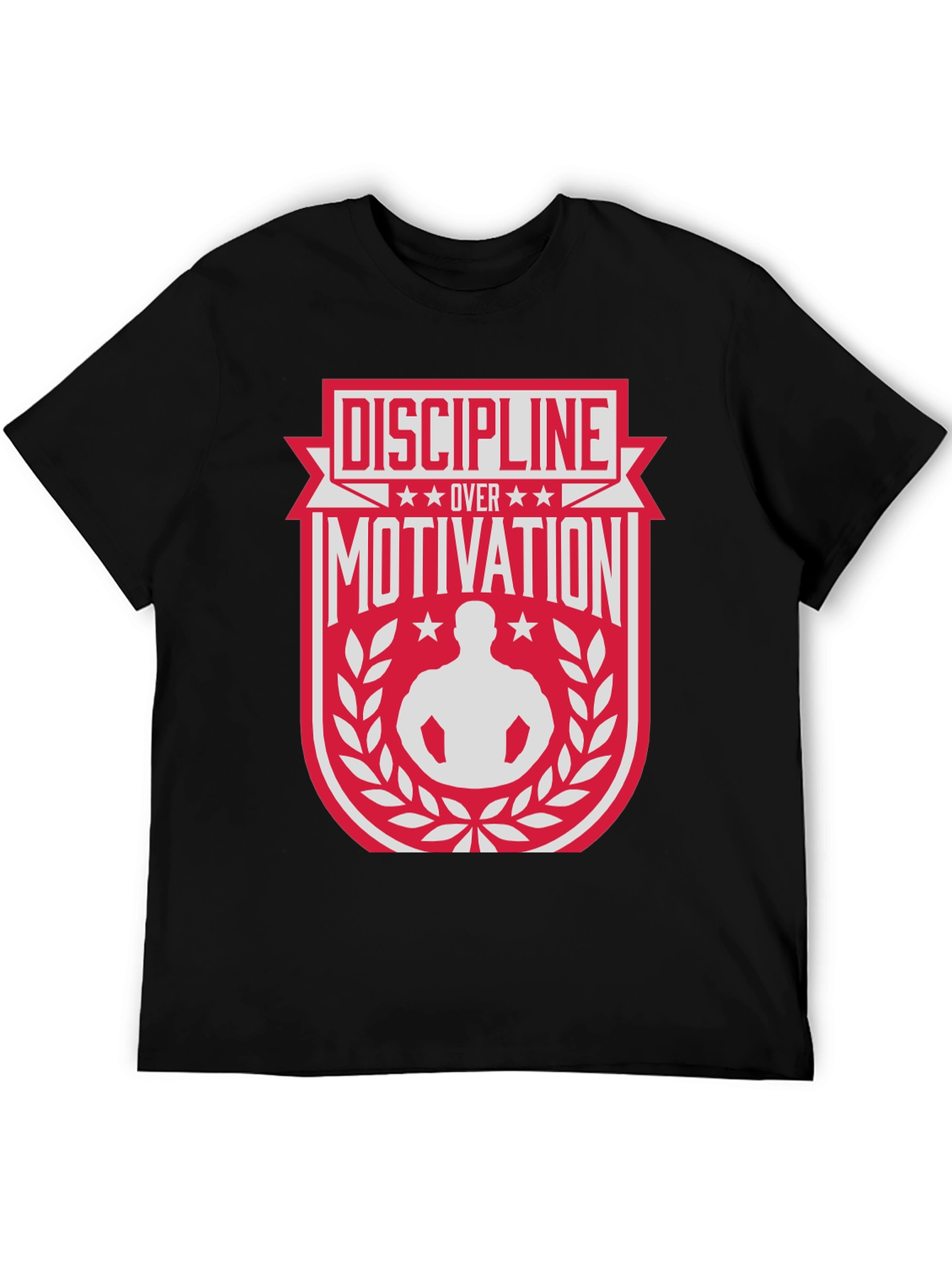 Discipline Over Motivation Graphic T-Shirt - Black