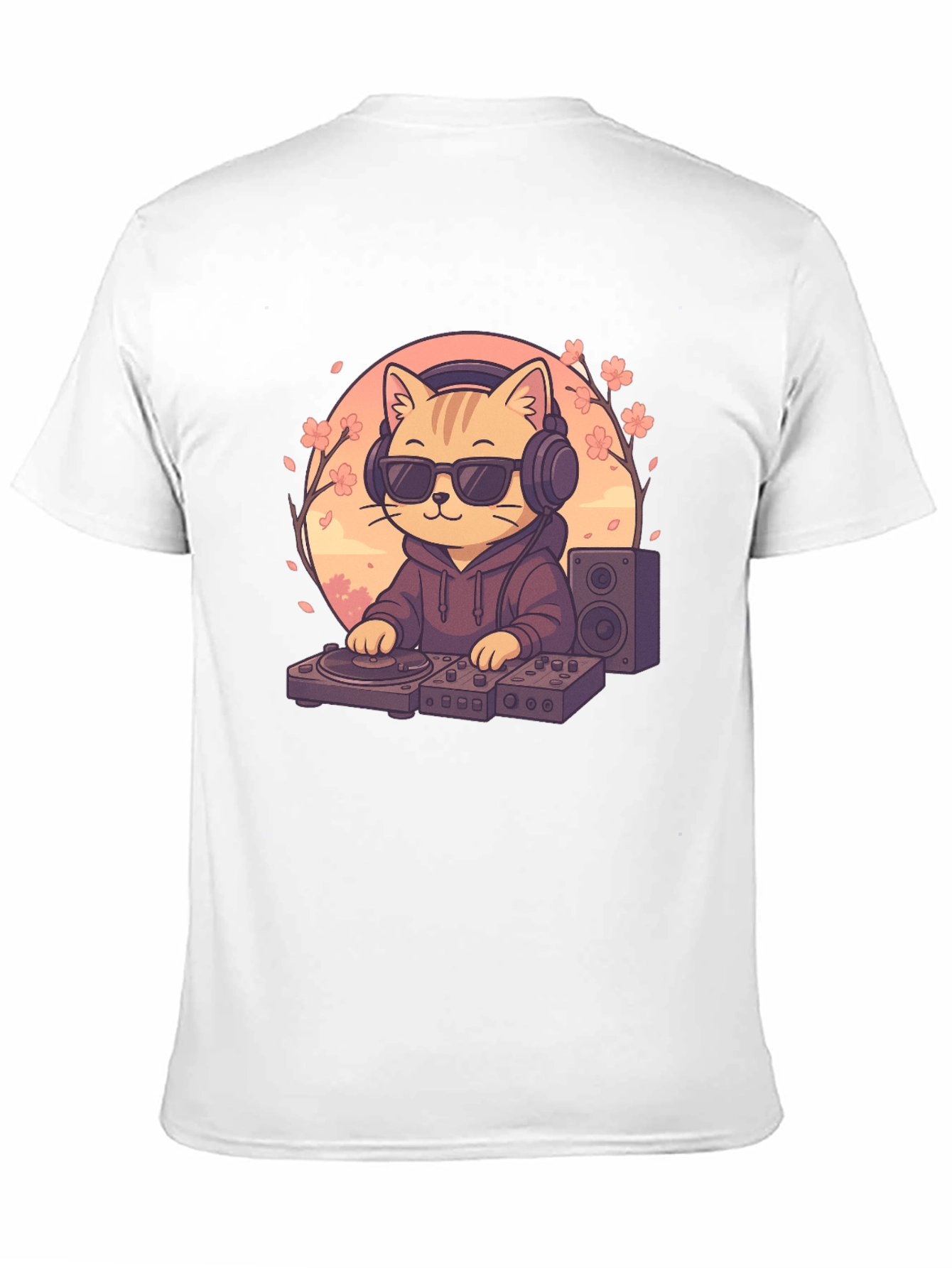 DJ Cat Graphic T-Shirt - Music Lover Tee