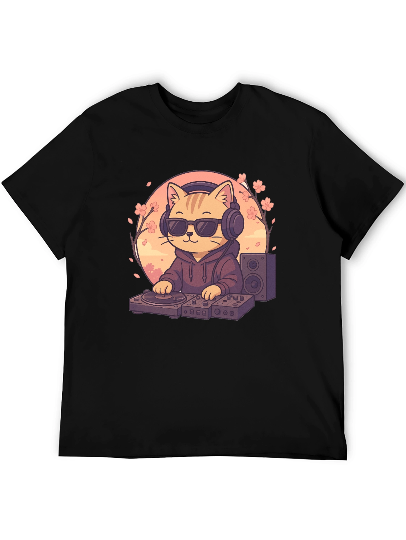 DJ Cat Graphic T-Shirt - Music Lover Tee