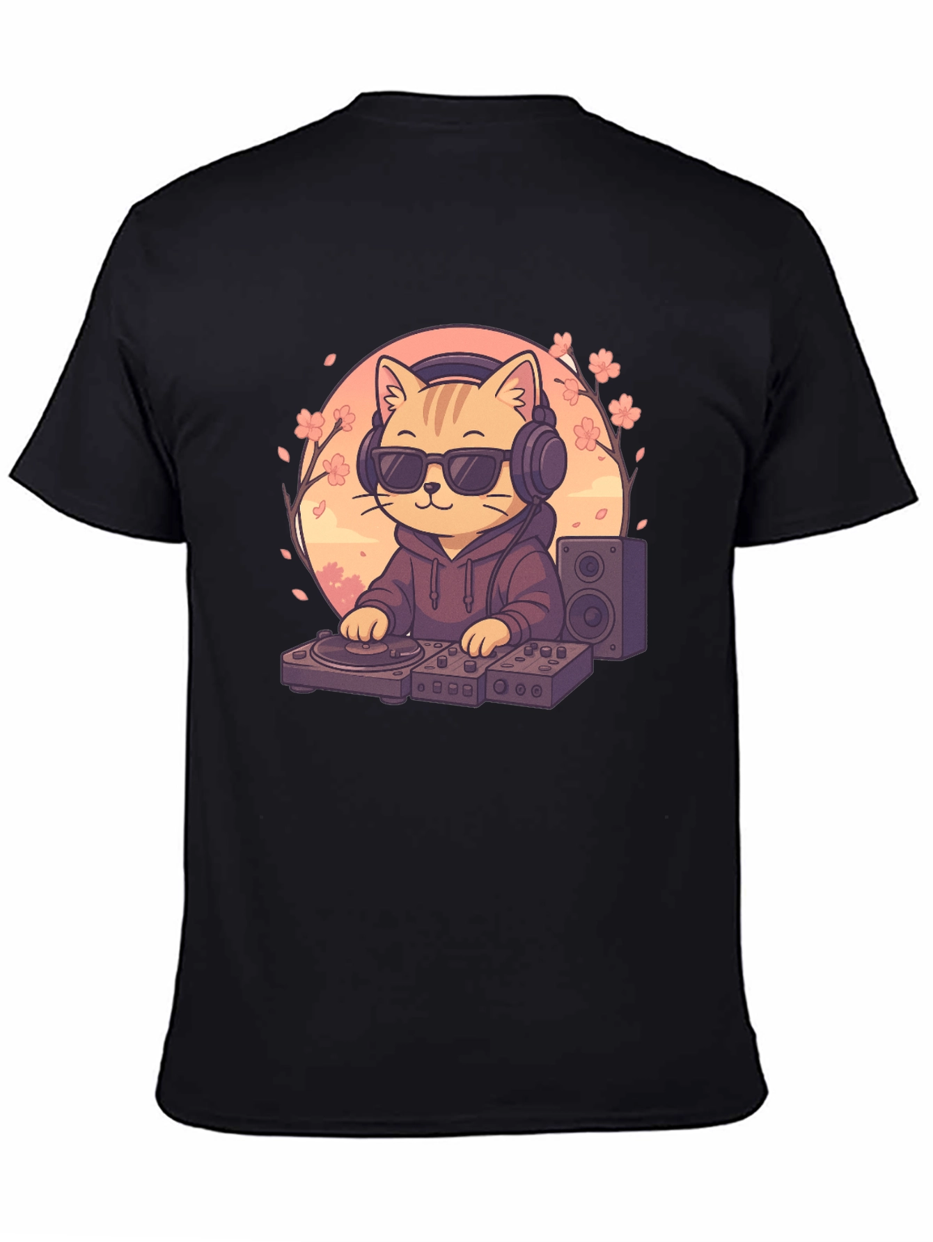 DJ Cat Graphic T-Shirt - Music Lover Tee