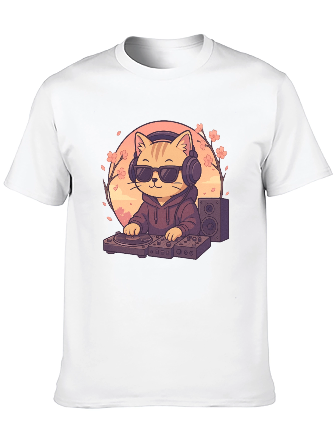 DJ Cat Graphic T-Shirt - Music Lover Tee