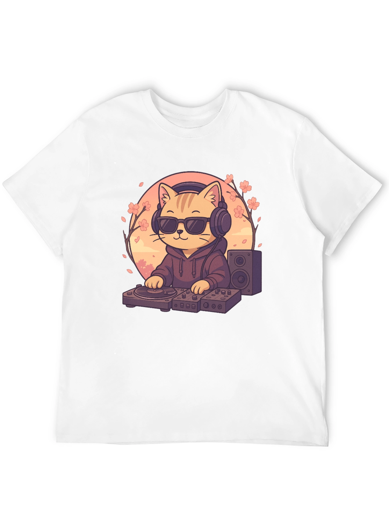 DJ Cat Graphic T-Shirt - Music Lover Tee