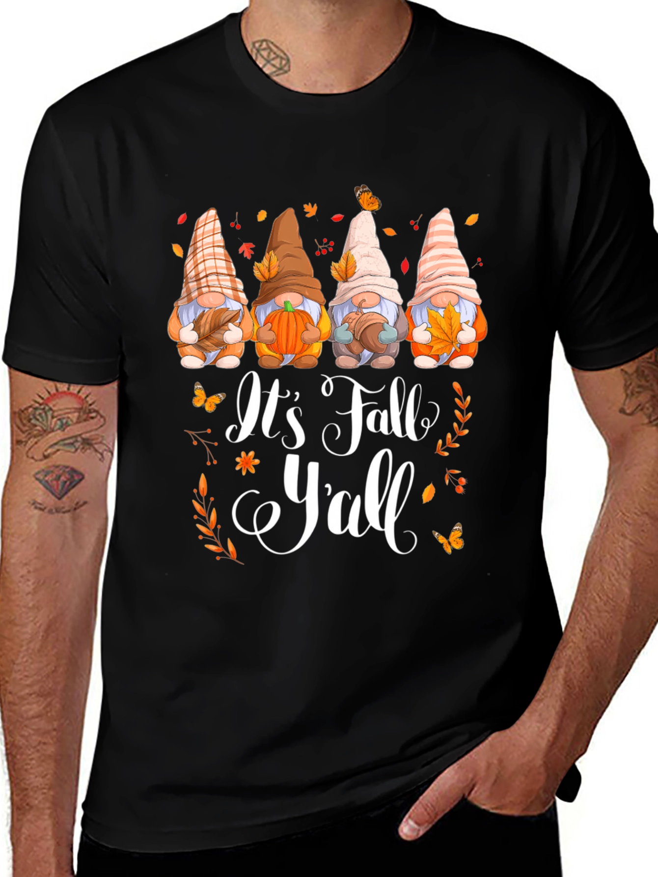 Its Fall Yall Gnomes Graphic T-Shirt