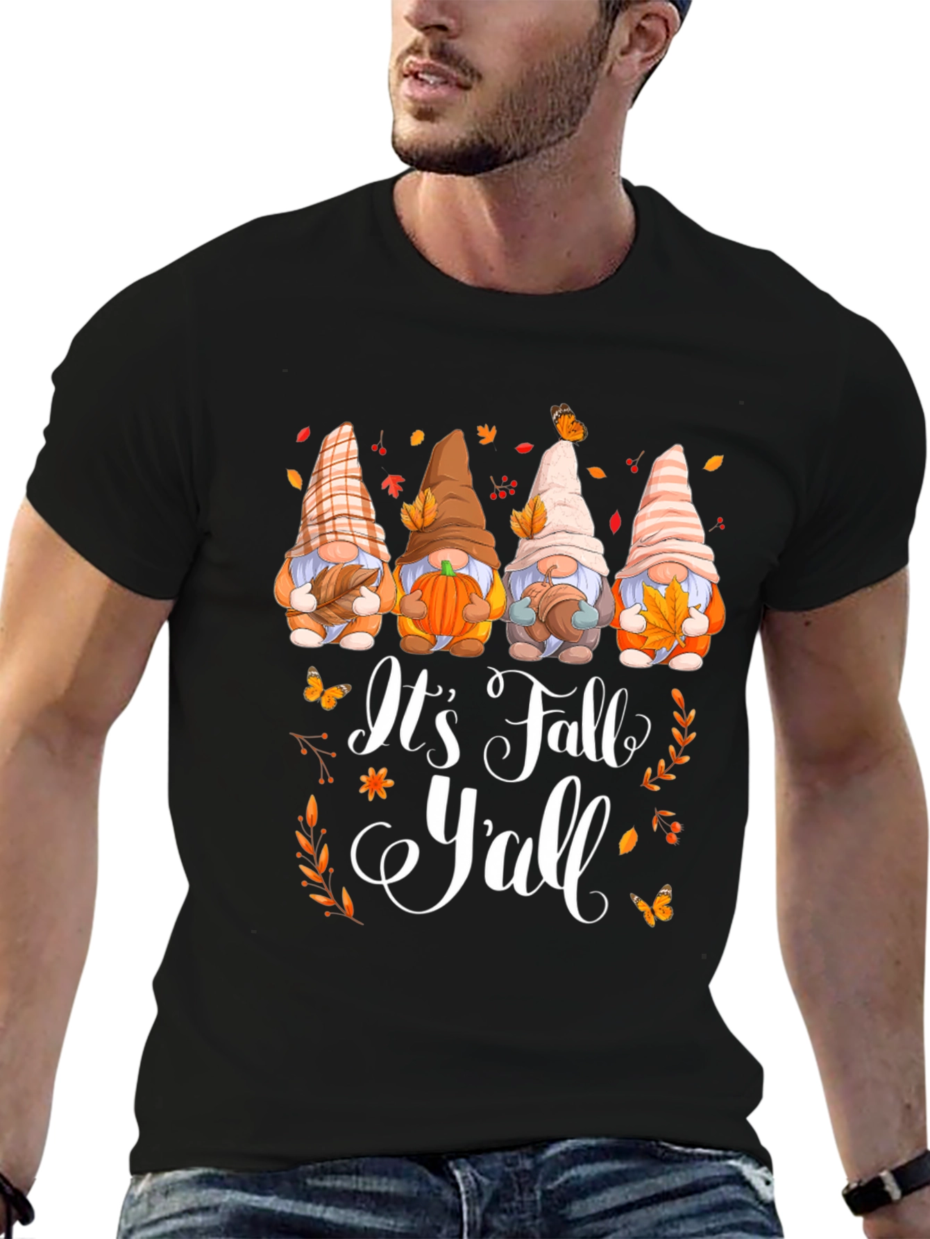 Its Fall Yall Gnomes Graphic T-Shirt