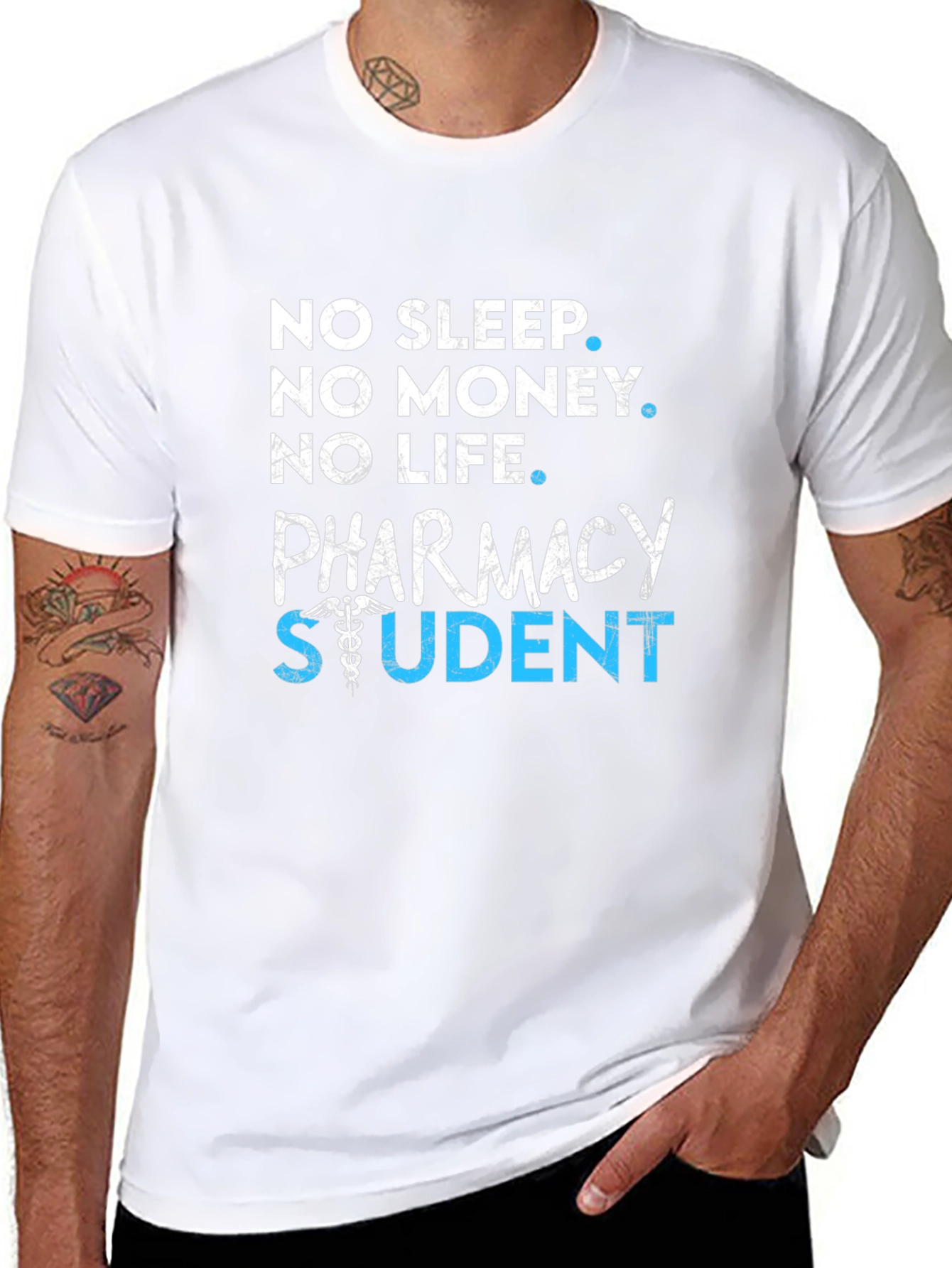 Pharmacy Student Graphic T-Shirt - No Sleep No Money