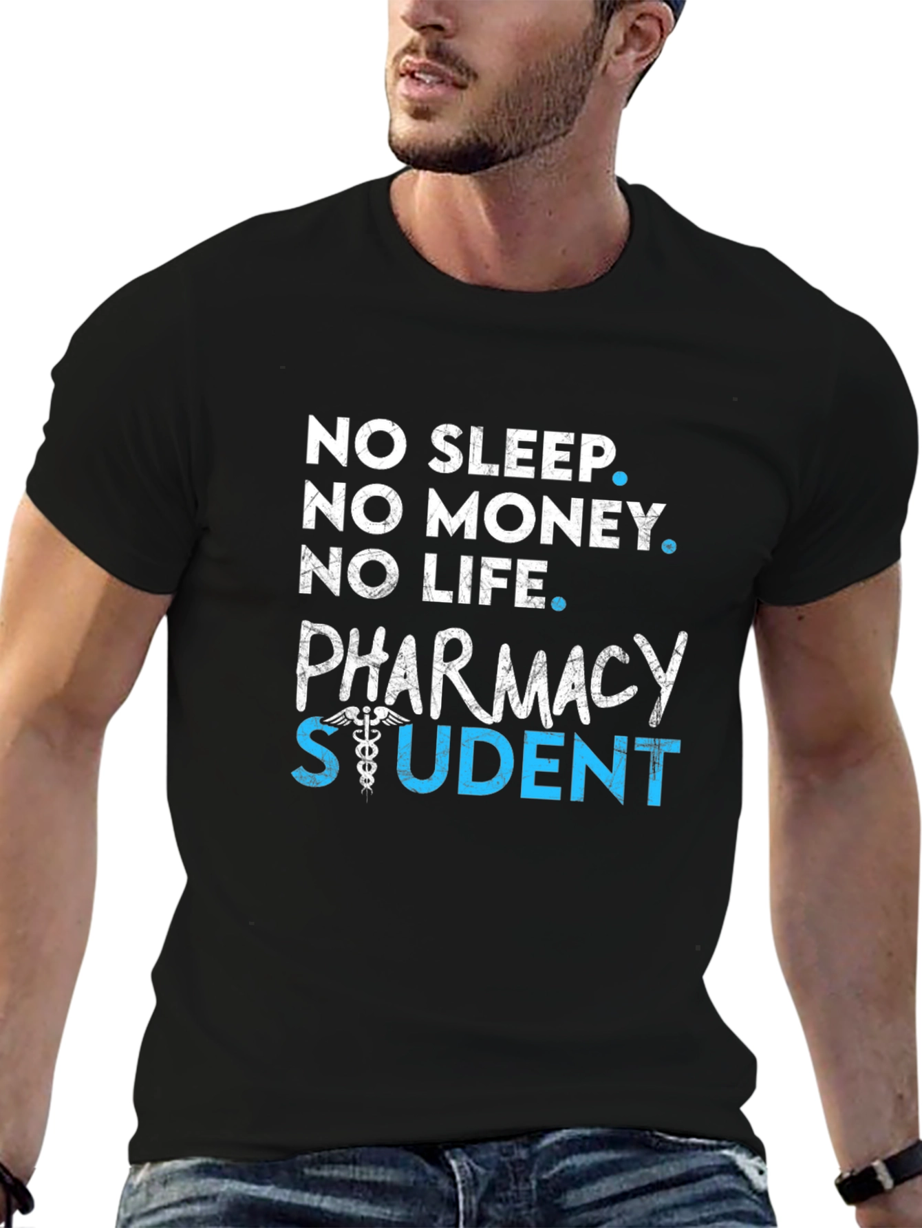 Pharmacy Student Graphic T-Shirt - No Sleep No Money
