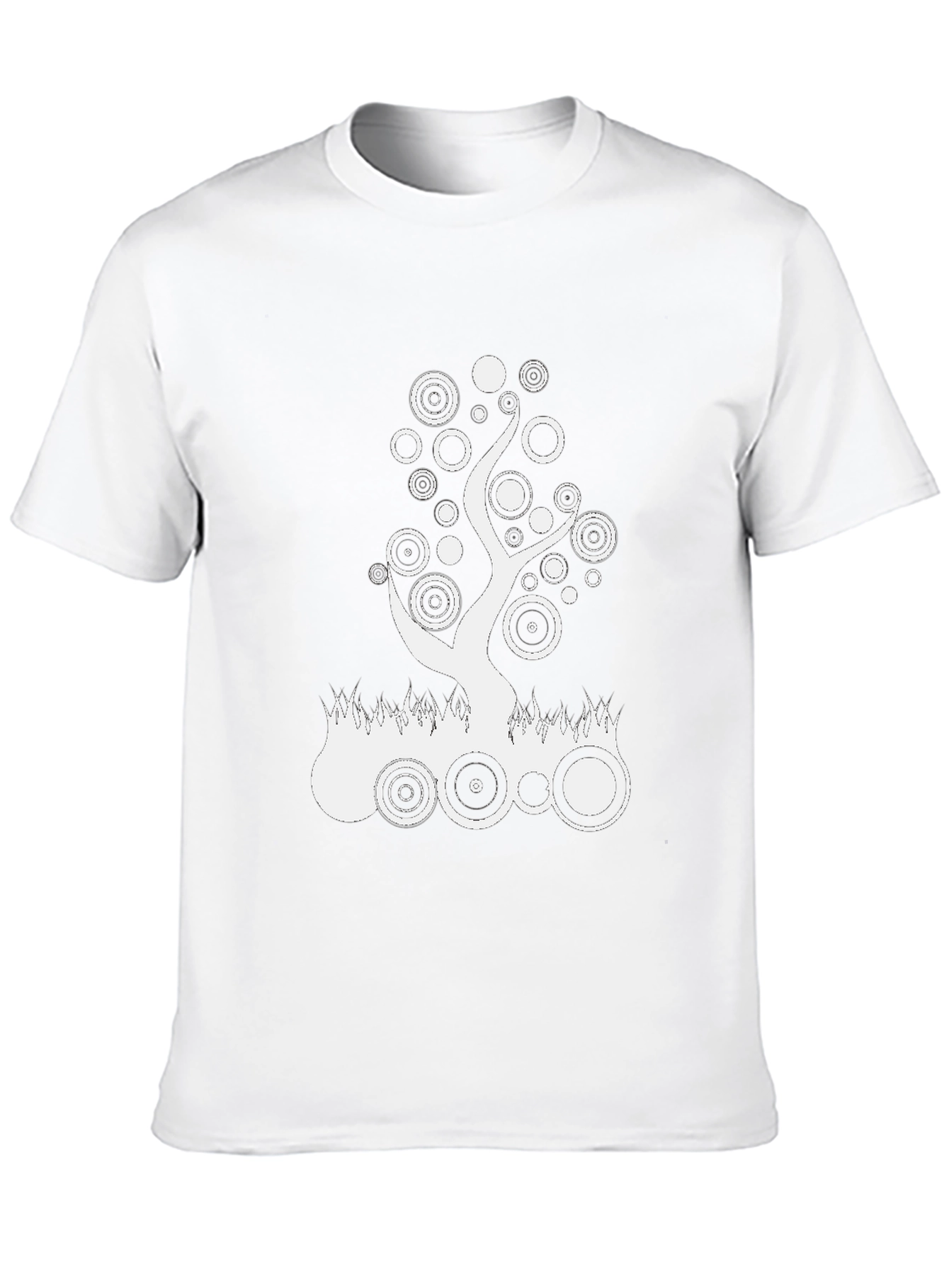 Abstract Tree Graphic Black T-Shirt