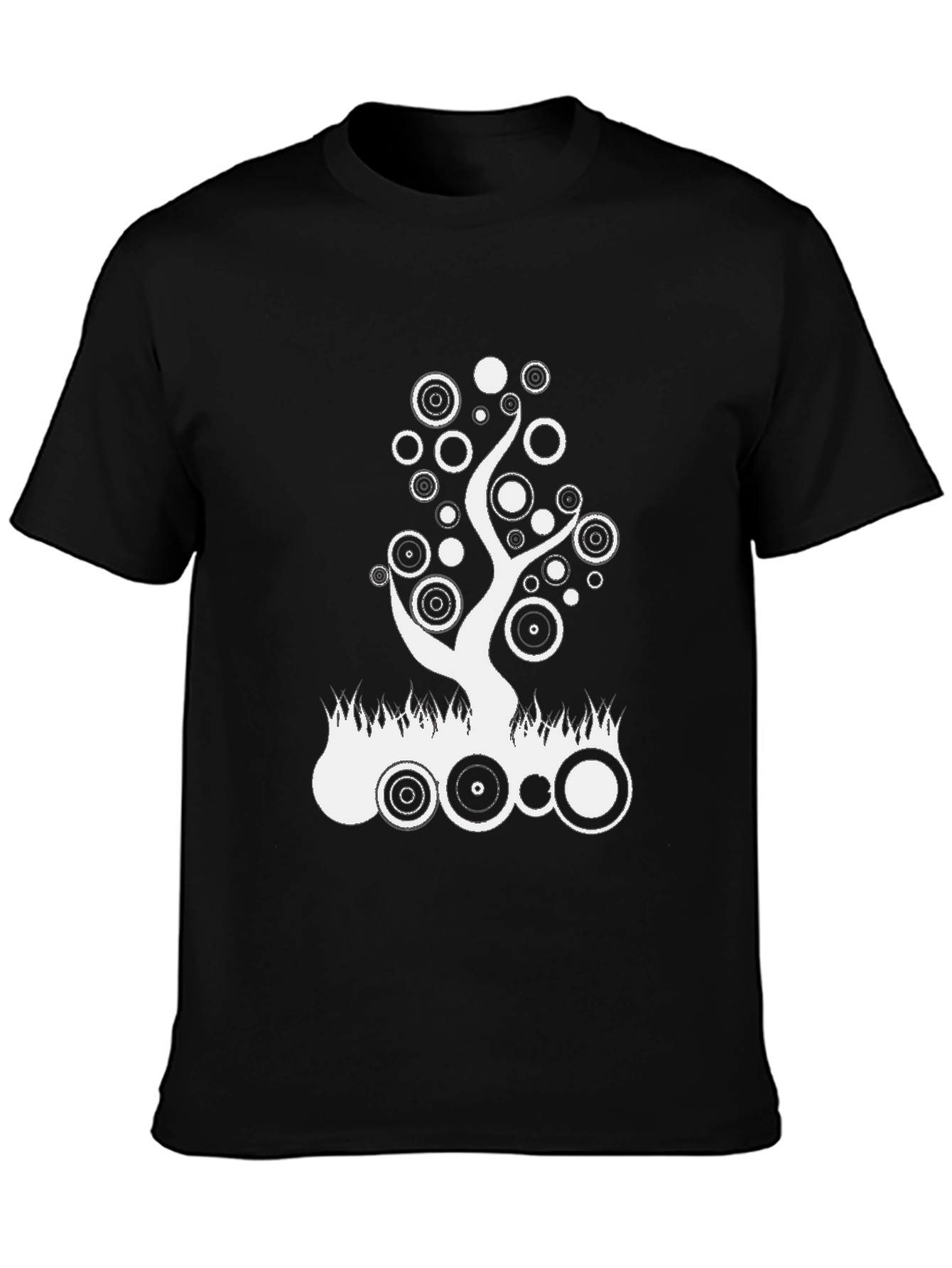 Abstract Tree Graphic Black T-Shirt