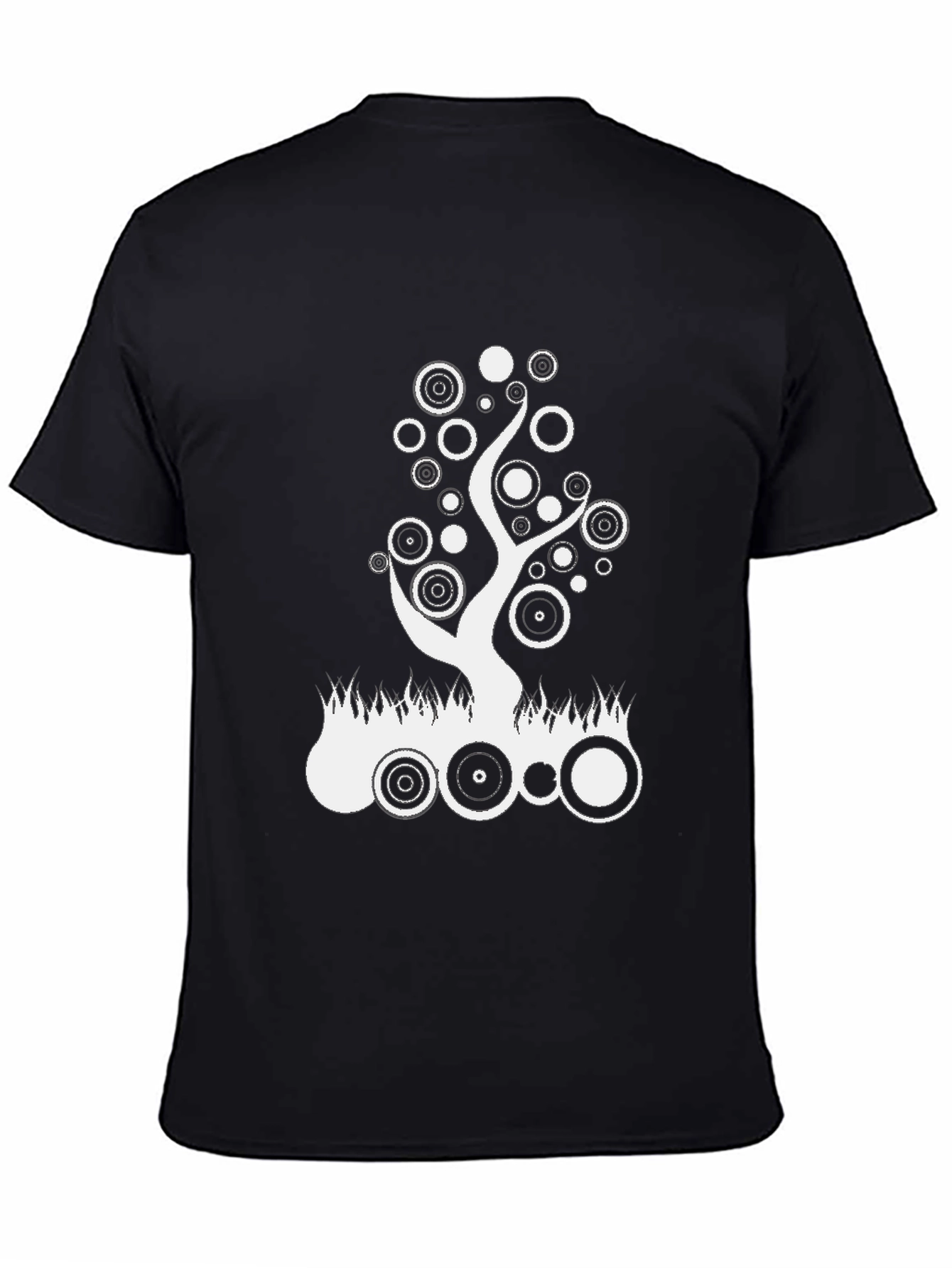 Abstract Tree Graphic Black T-Shirt