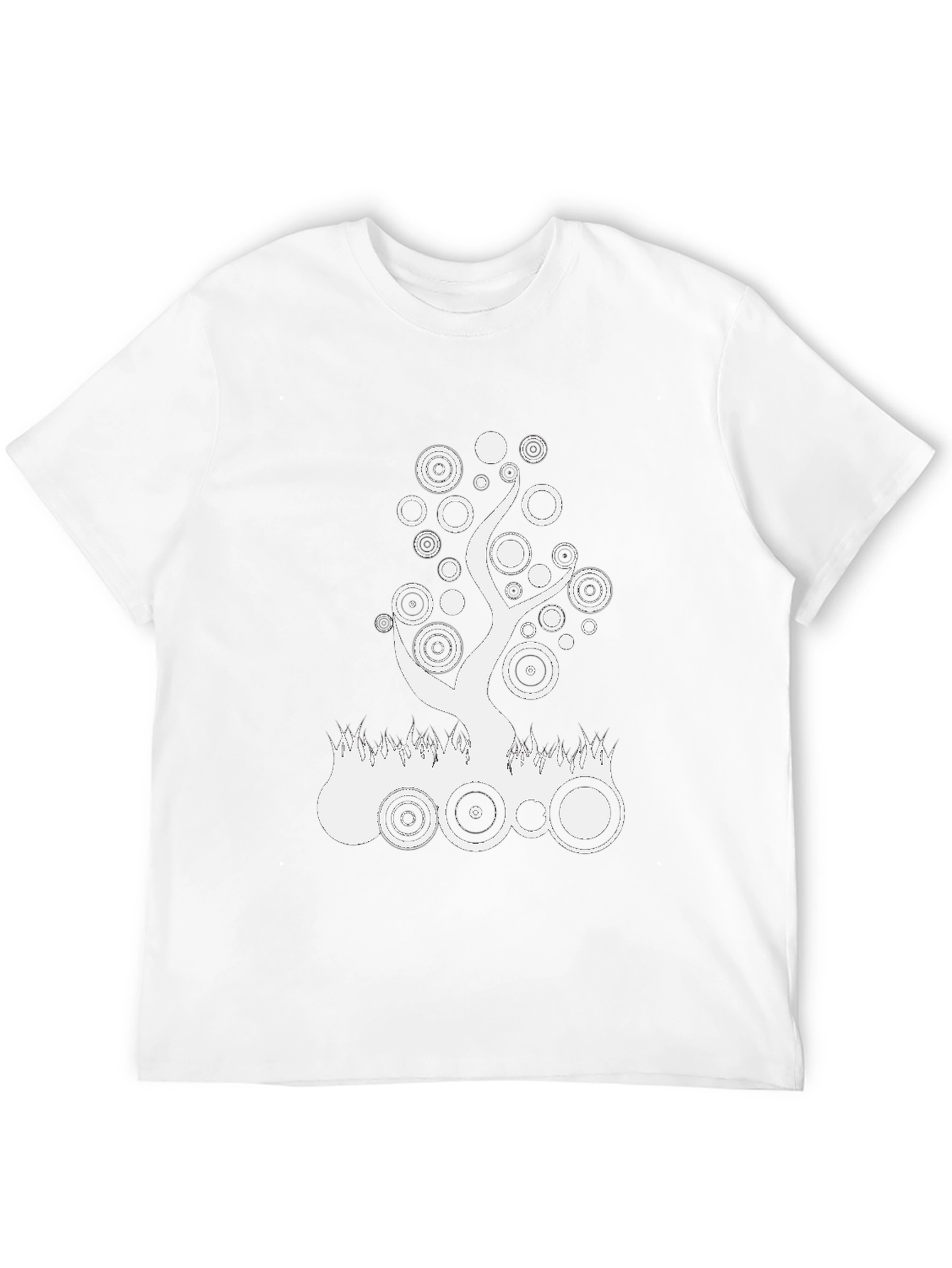 Abstract Tree Graphic Black T-Shirt