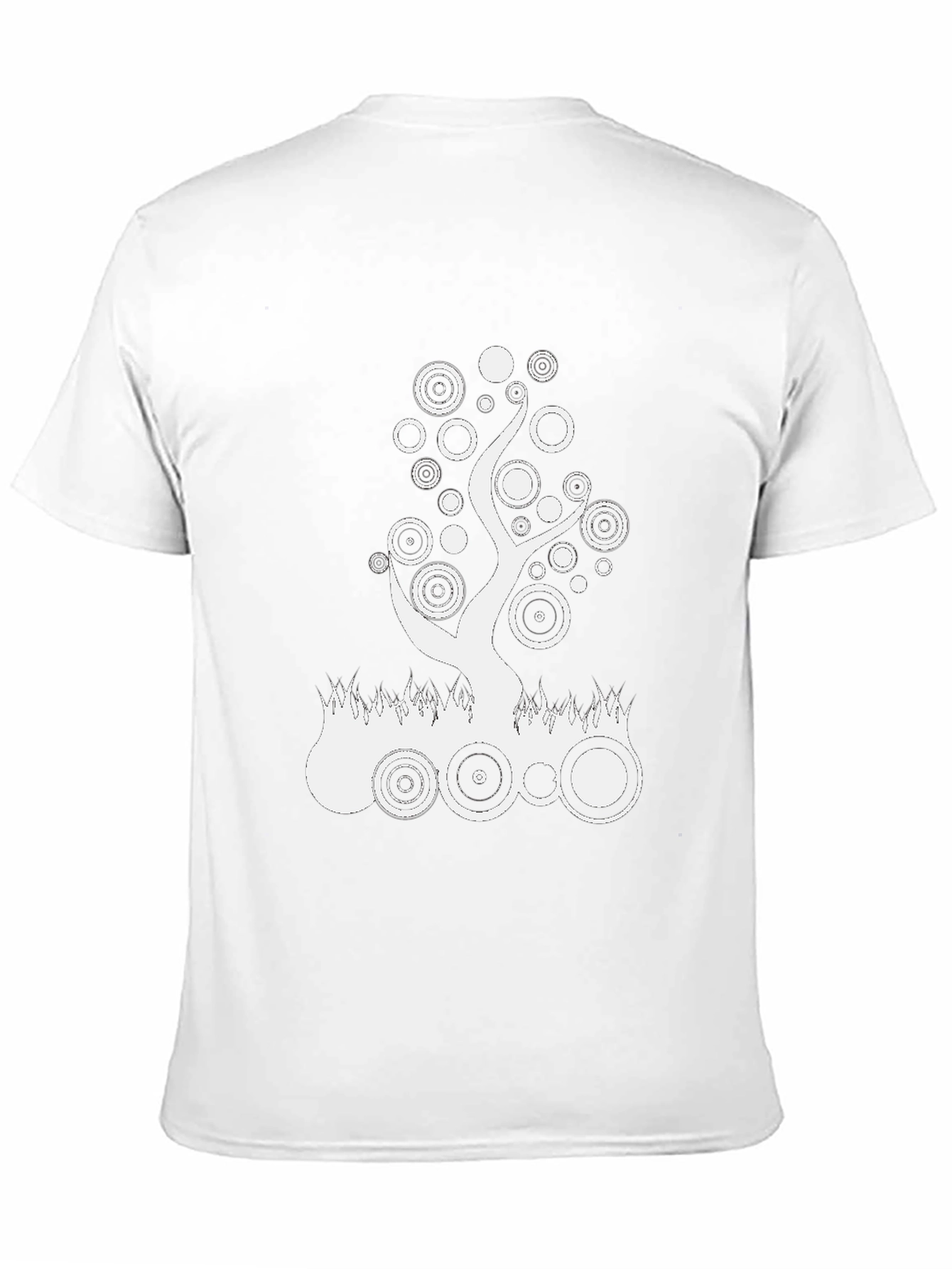Abstract Tree Graphic Black T-Shirt