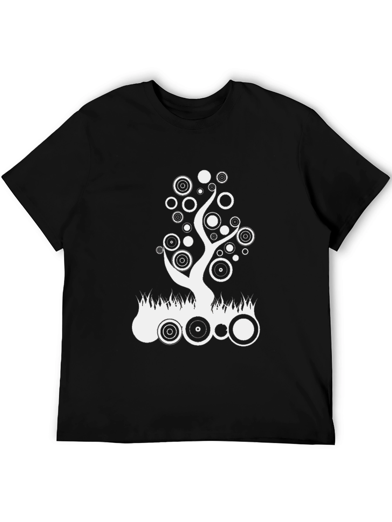 Abstract Tree Graphic Black T-Shirt
