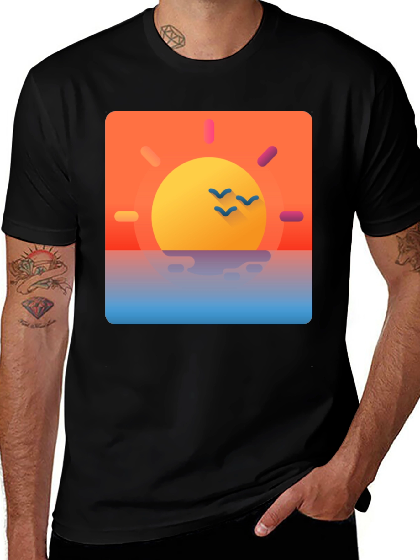 Sunset Graphic Tee - Cool Coastal Design