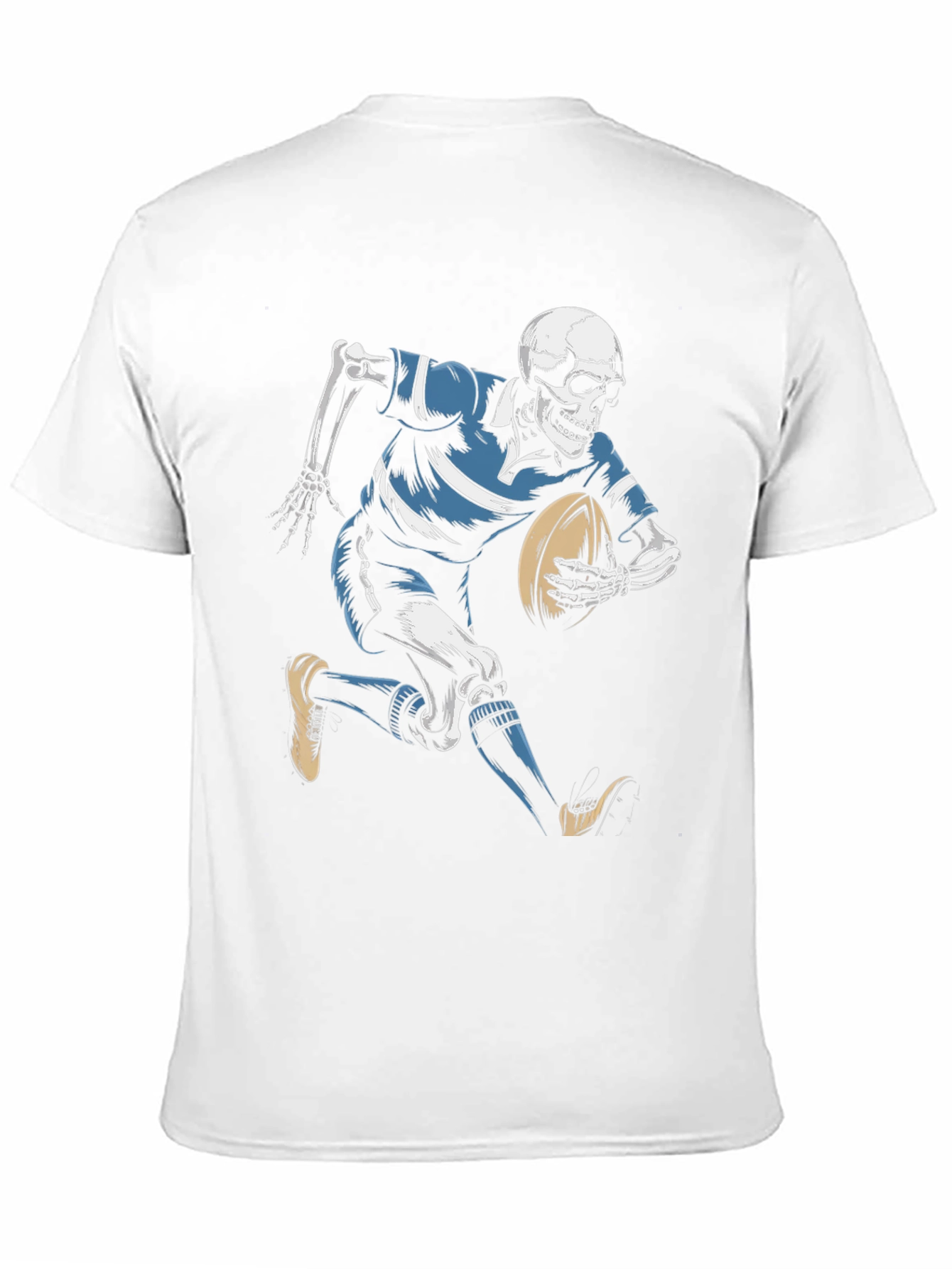 Skeleton Rugby Player Black T-Shirt