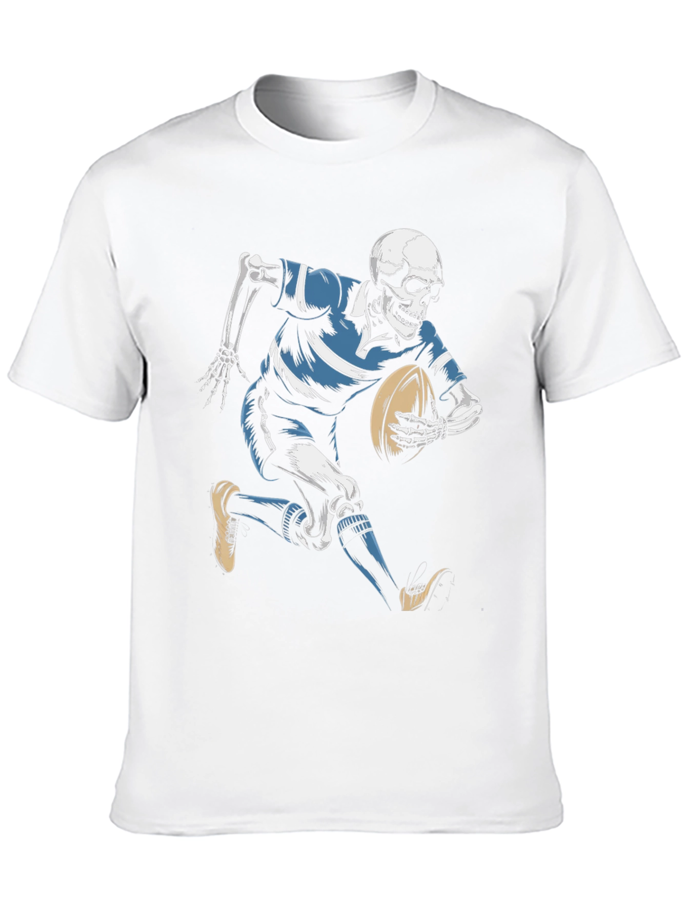 Skeleton Rugby Player Black T-Shirt