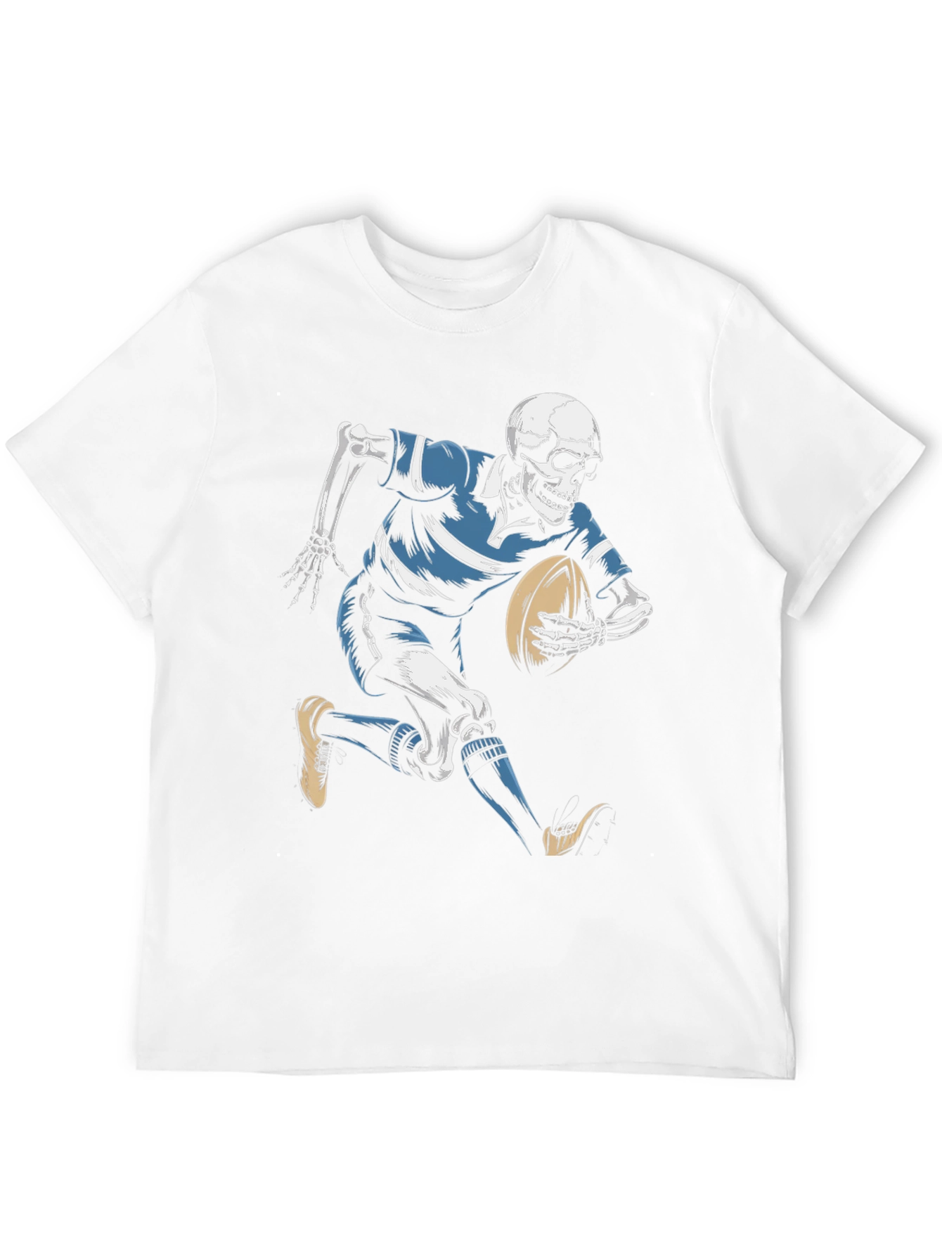Skeleton Rugby Player Black T-Shirt