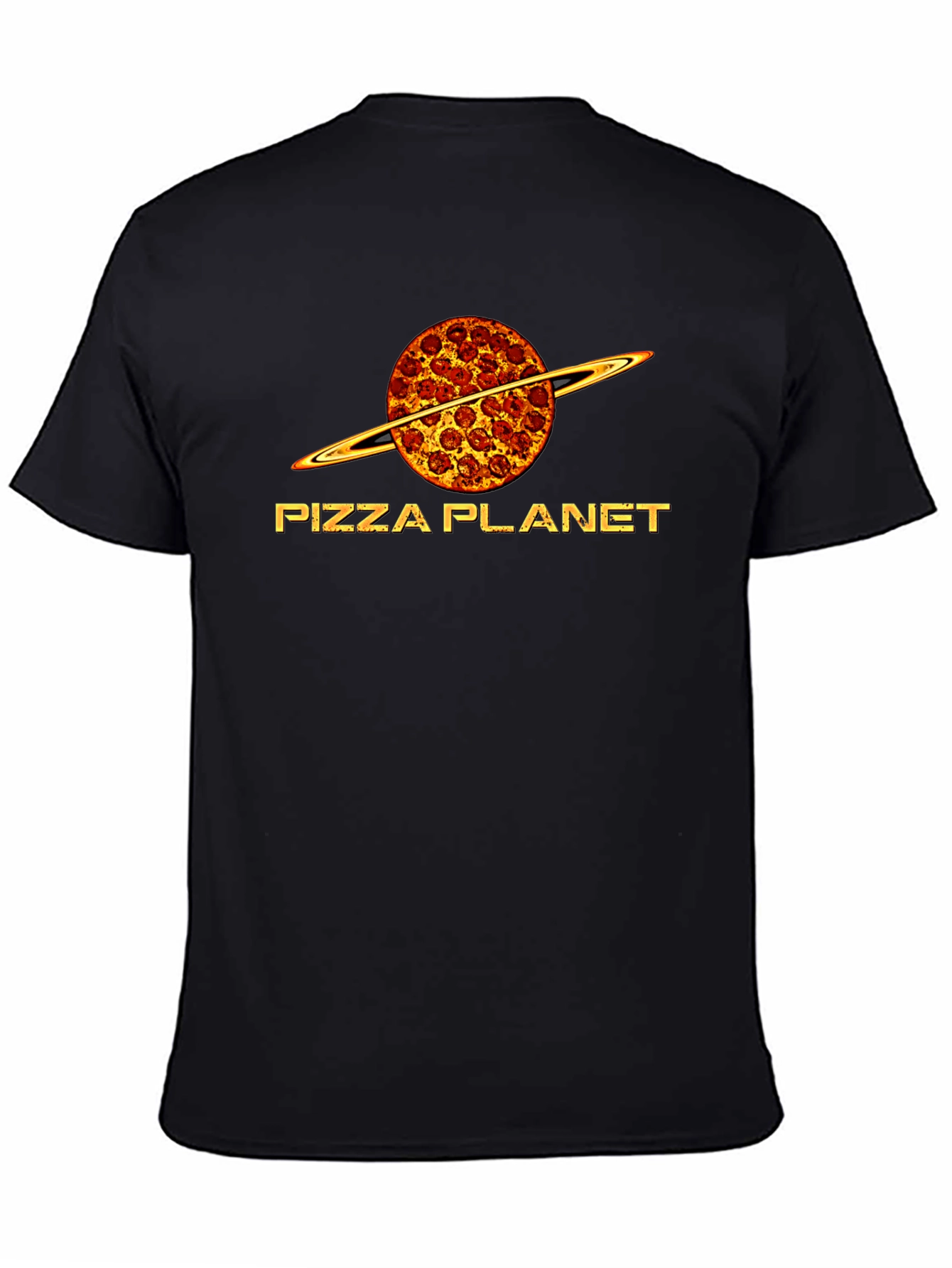 Pizza Planet Graphic T-Shirt - Black Cotton Blend
