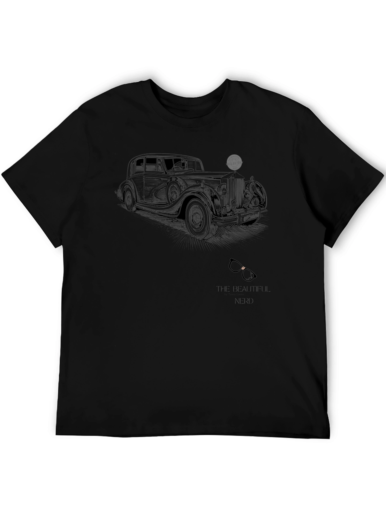 Classic Car & Spectacles Black T-Shirt
