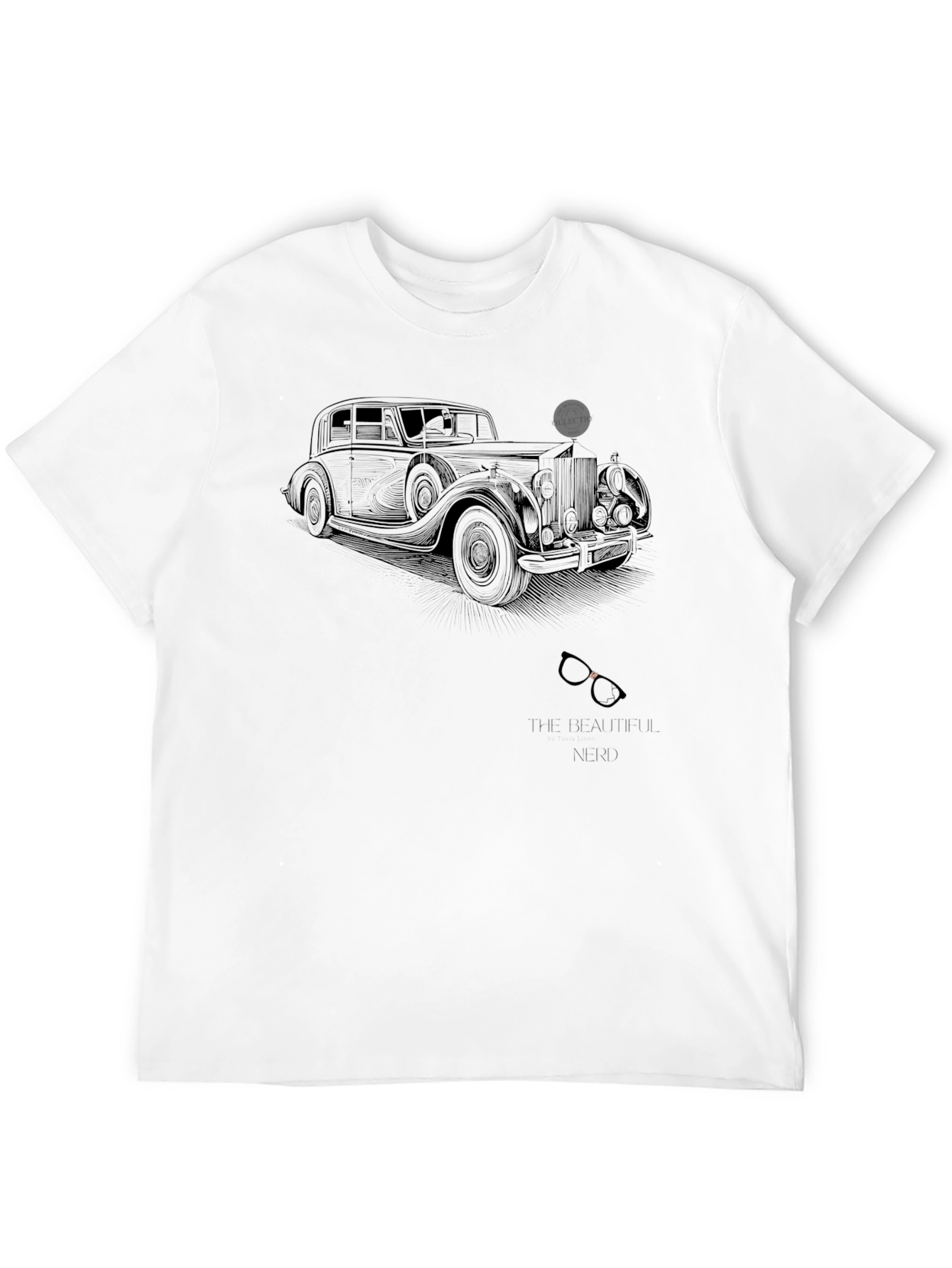 Classic Car & Spectacles Black T-Shirt