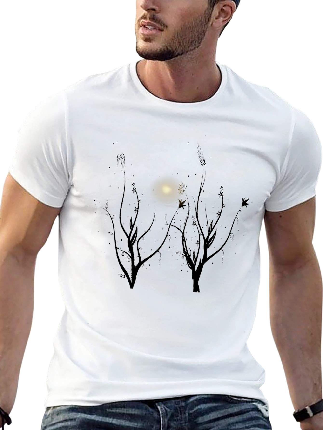 Nature Scene Black T-Shirt