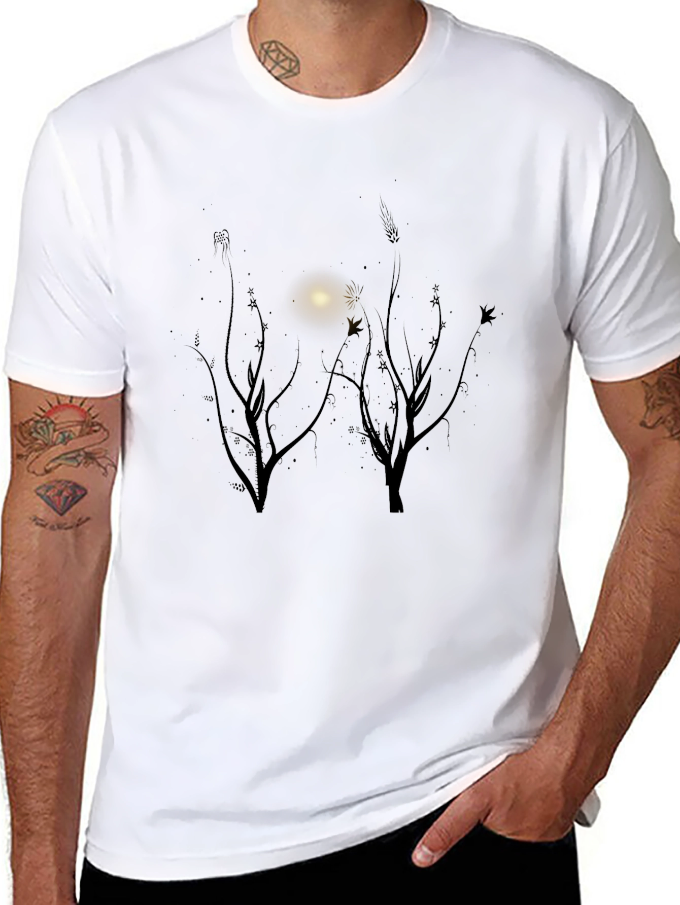 Nature Scene Black T-Shirt