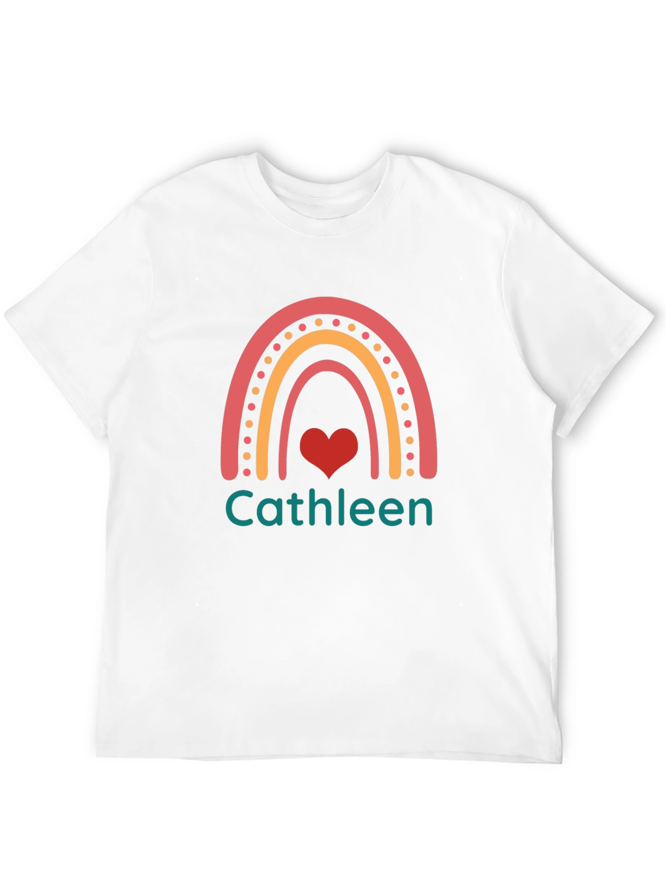 Cathleen Rainbow Heart Personalized T-Shirt