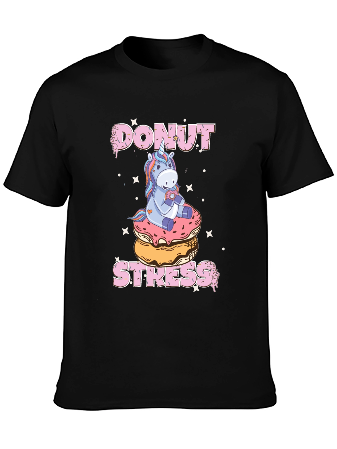 Donut Stress Unicorn Graphic T-Shirt