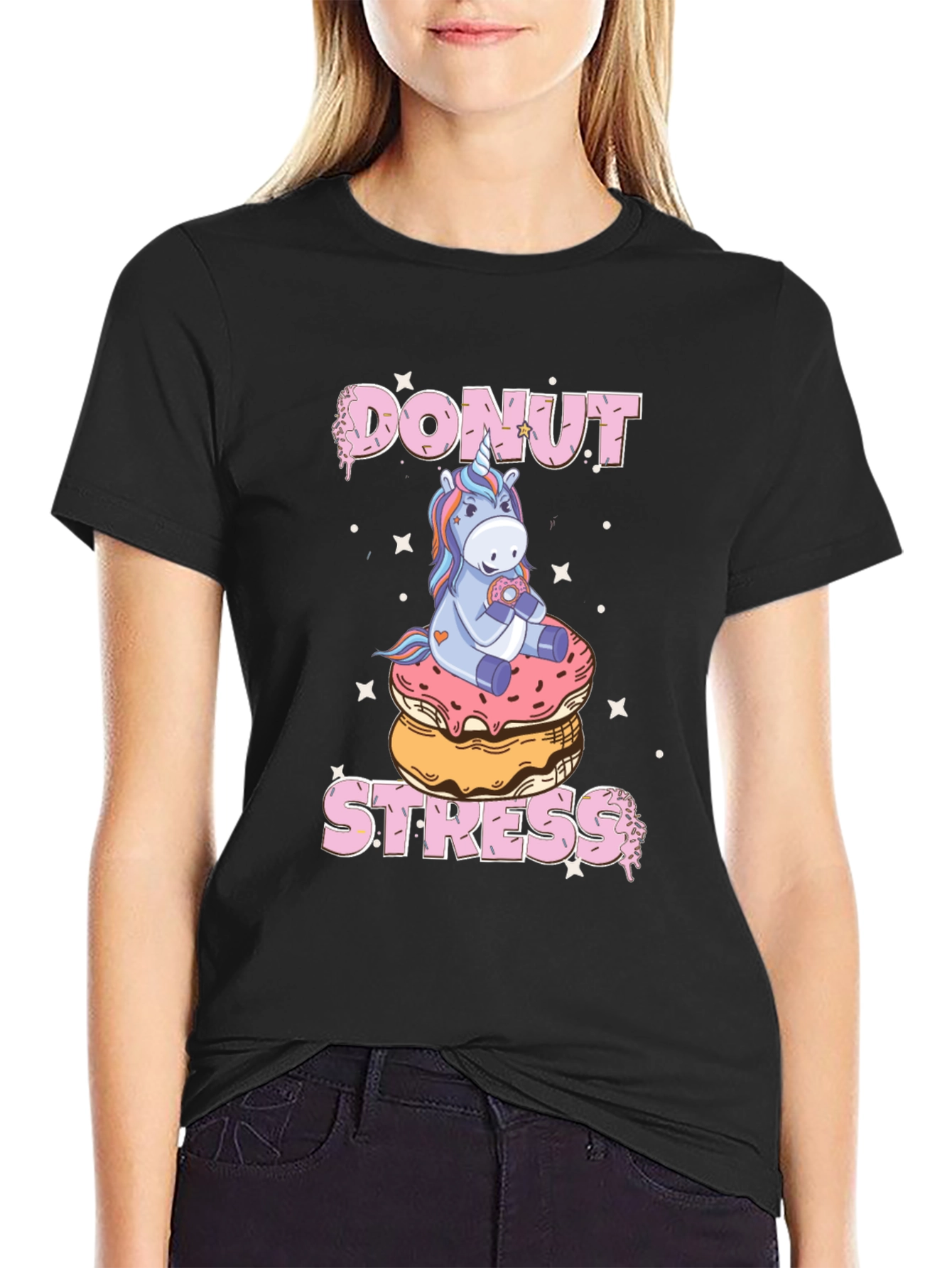 Donut Stress Unicorn Graphic T-Shirt