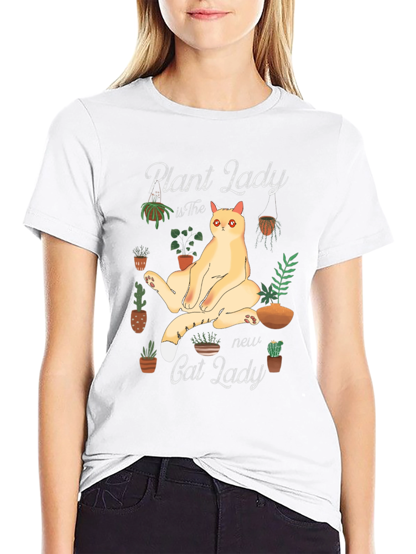Plant Lady Cat Graphic Tee