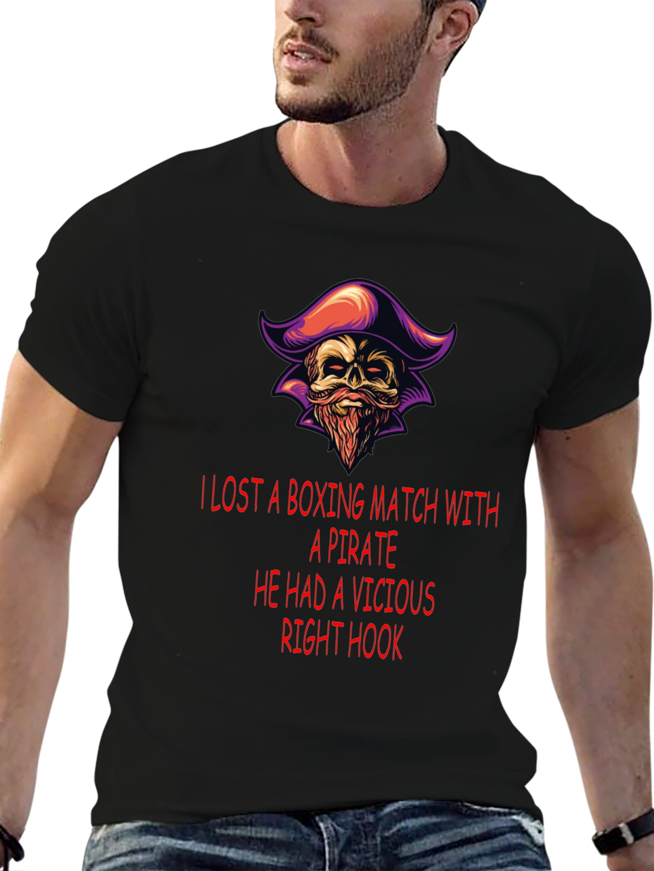 Pirate Boxing Match T-Shirt: Vicious Right Hook Tee
