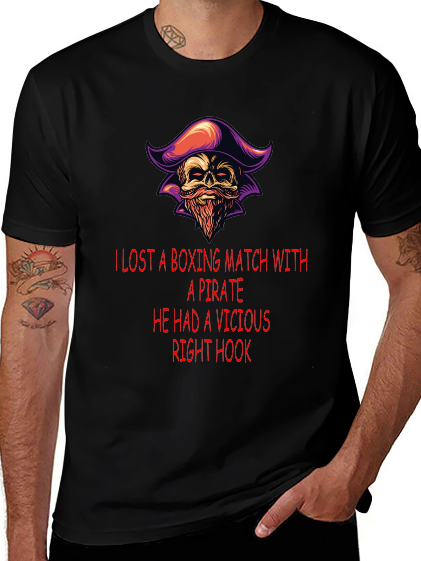Pirate Boxing Match T-Shirt: Vicious Right Hook Tee