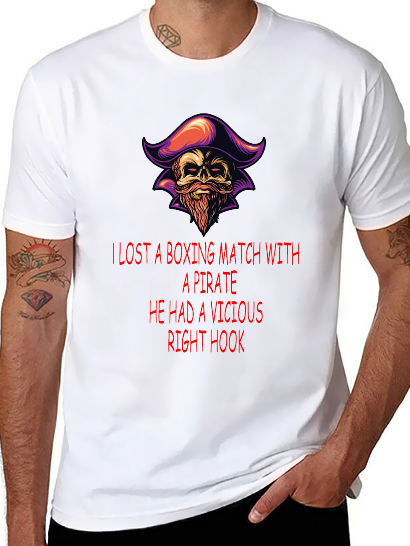 Pirate Boxing Match T-Shirt: Vicious Right Hook Tee