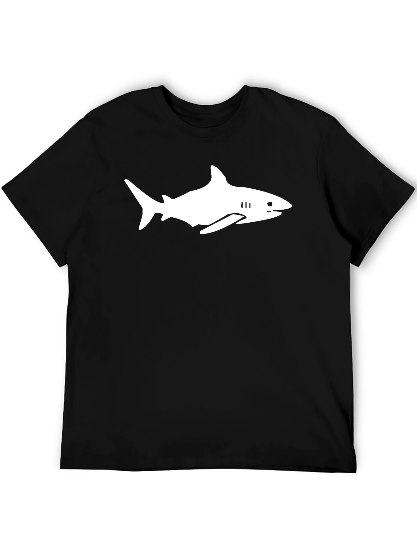Shark Graphic Tee - Black Cotton T-Shirt