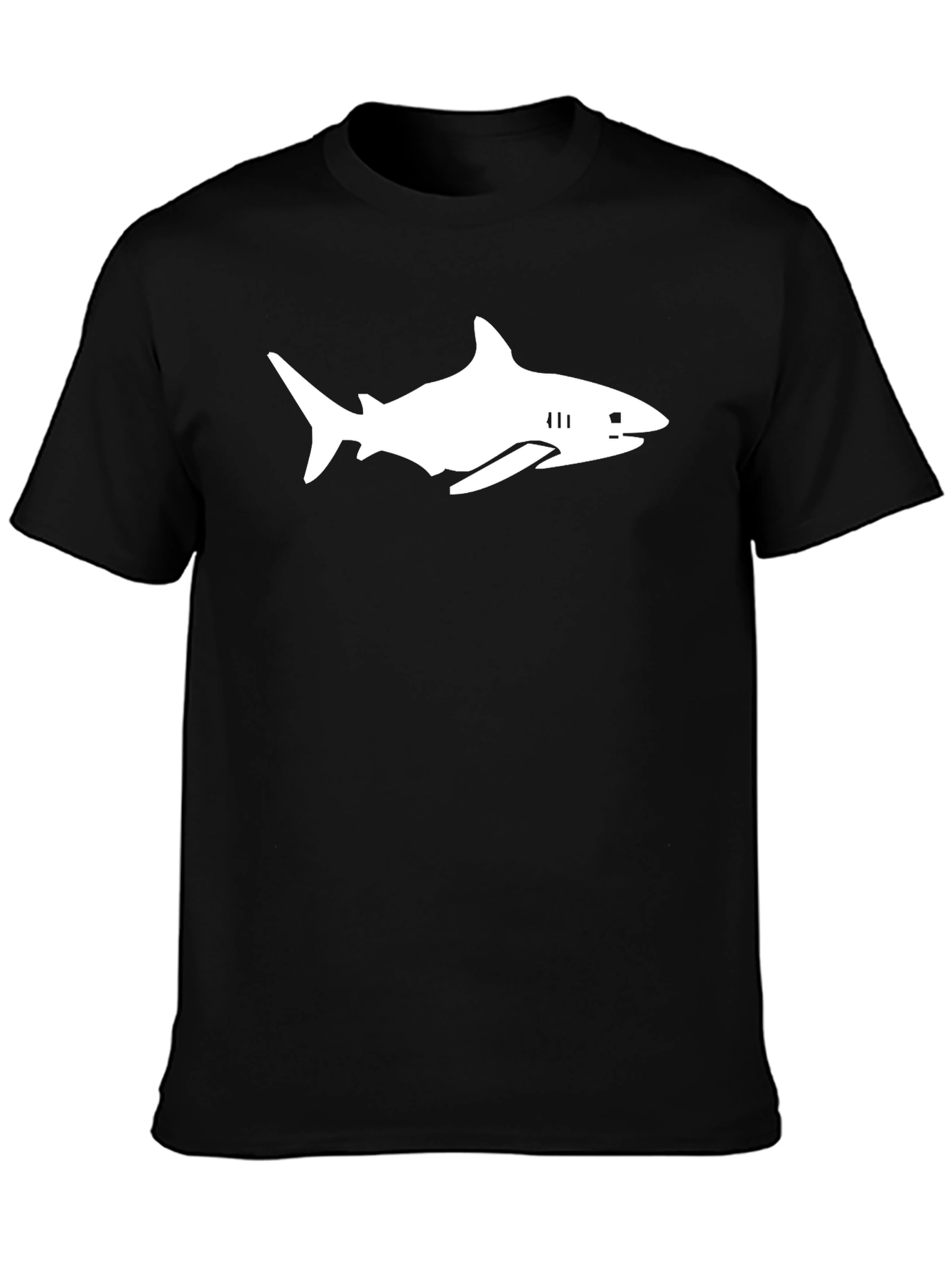 Shark Graphic Tee - Black Cotton T-Shirt