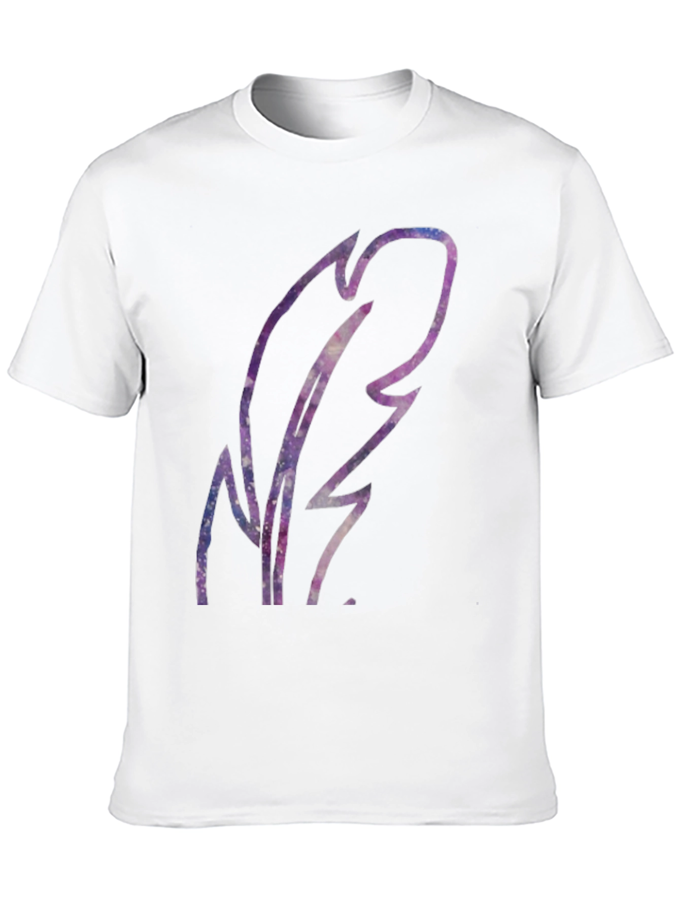 Galaxy Feather Graphic Black T-Shirt