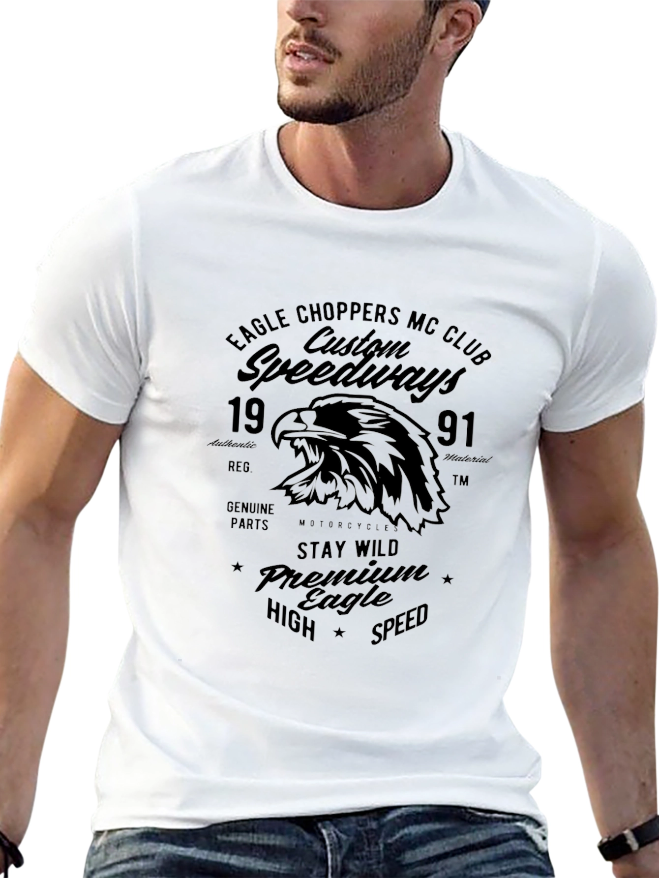 Eagle Choppers MC Club Custom Speedway T-Shirt