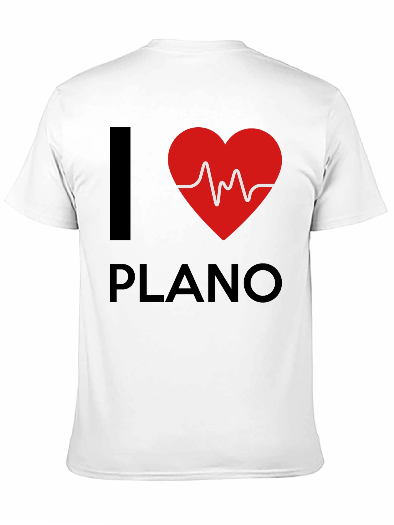 I Love Plano T-Shirt - Heartbeat Design