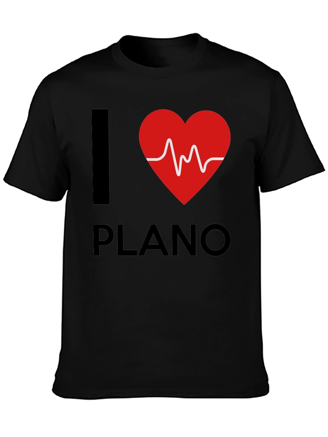 I Love Plano T-Shirt - Heartbeat Design